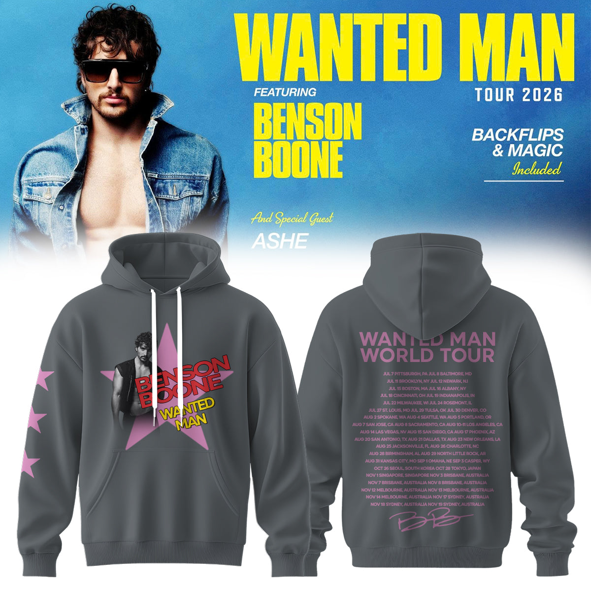 Benson Boone Wanted Man Signed Limited Edition Hoodie