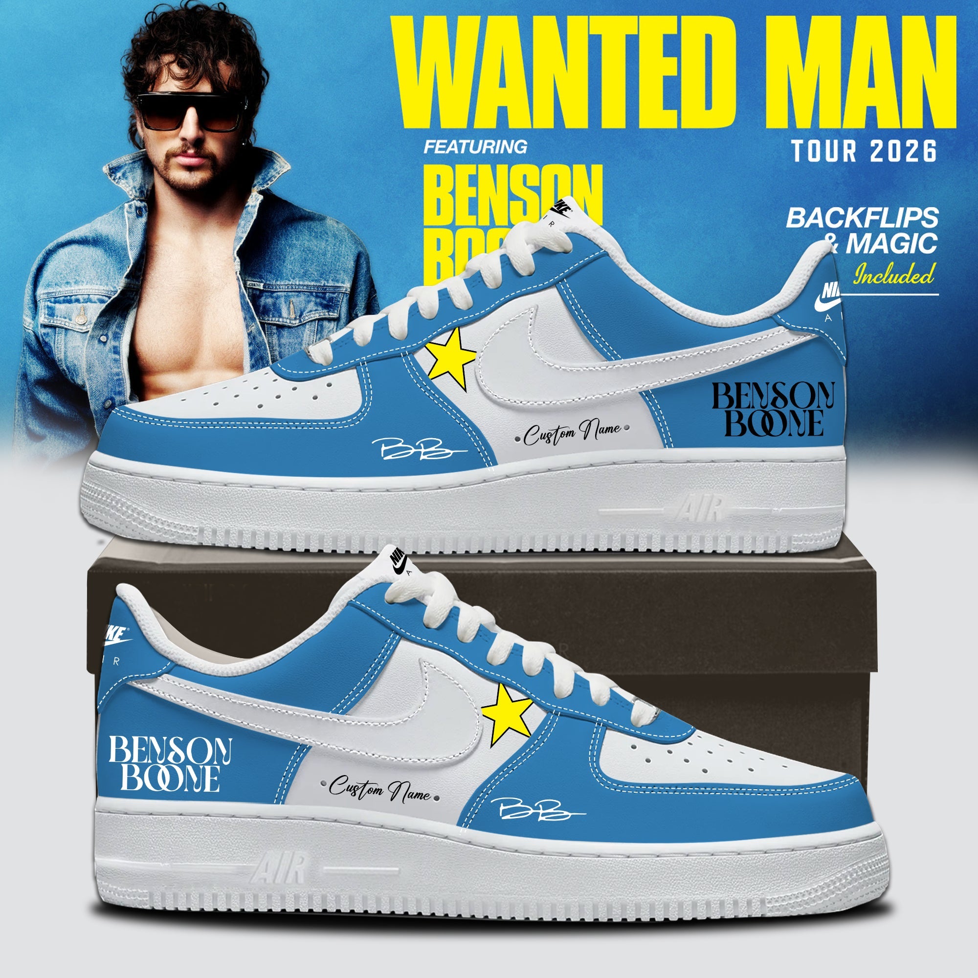 Benson Boone Wanted Man Signed Premium Graphic Shoes