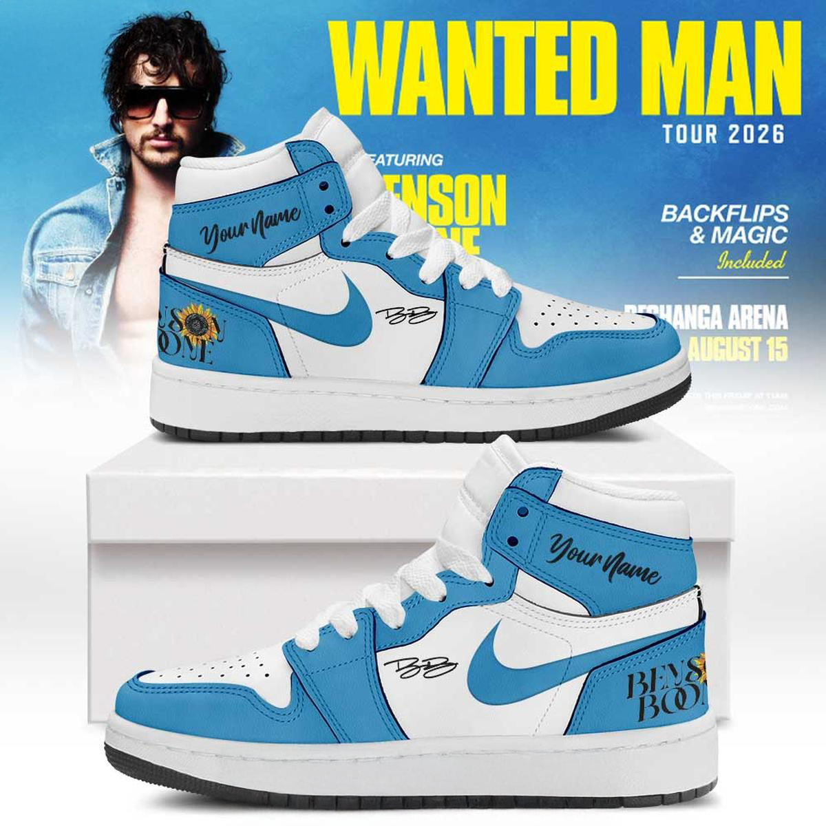 Benson Boone Wanted Man Tour 2026 Air Jordan 1 Shoes