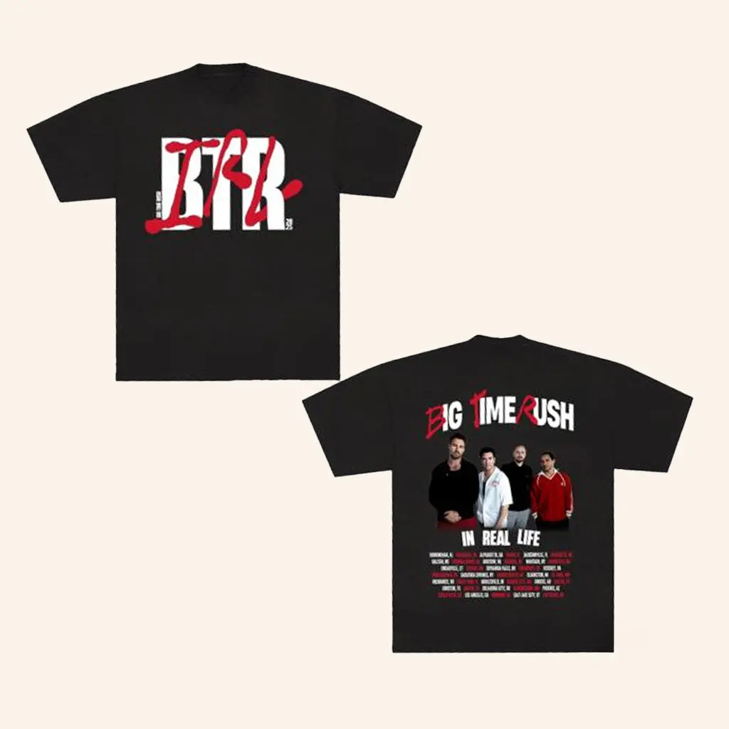 Big Time Rush Merch Btr In Real Life Worldwide 2025 Tour Shirt Friends Gifts