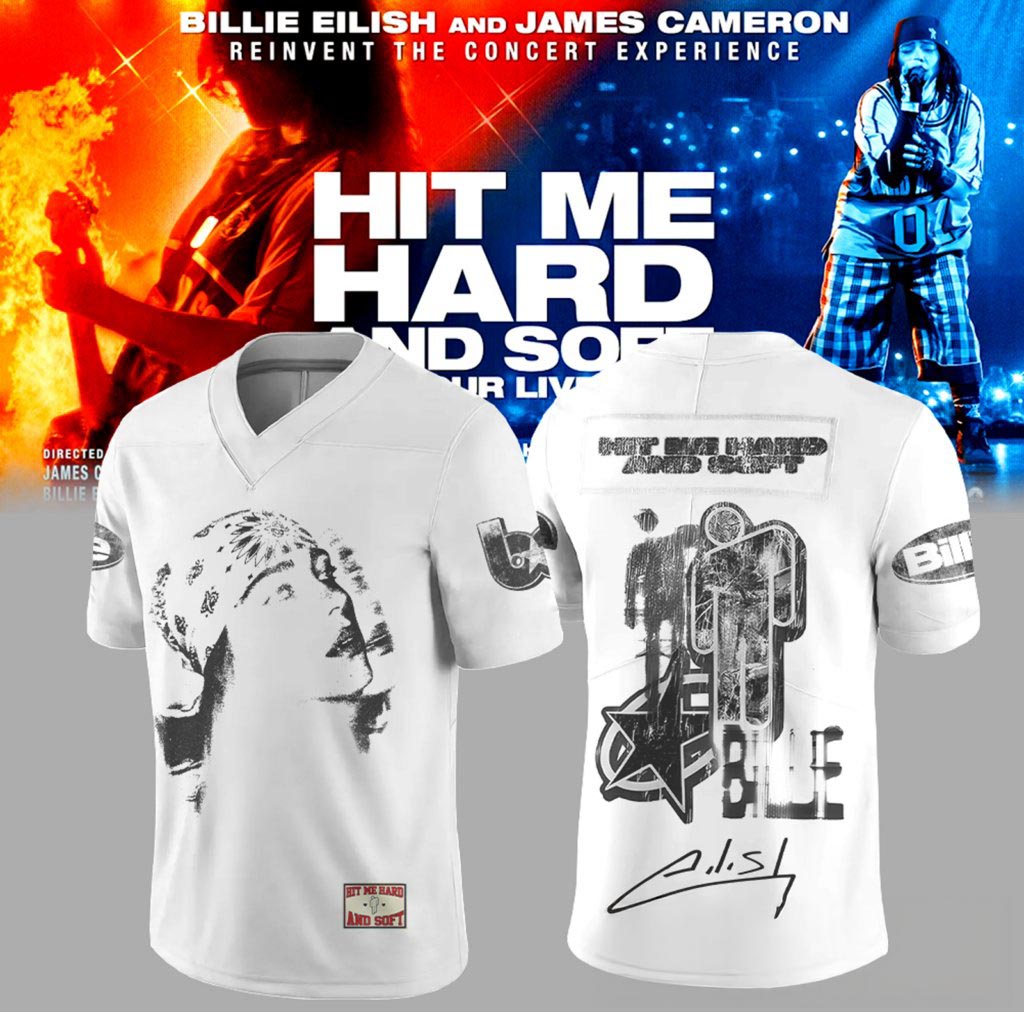 Billie Eilish Hit Me Hard And Soft The Tour 2026 Football Jersey Pop Music Fan Apparel 1 - Unicasport Billie Eilish Hit Me Hard And Soft The Tour 2026 Football Jersey Pop Music Fan Apparel