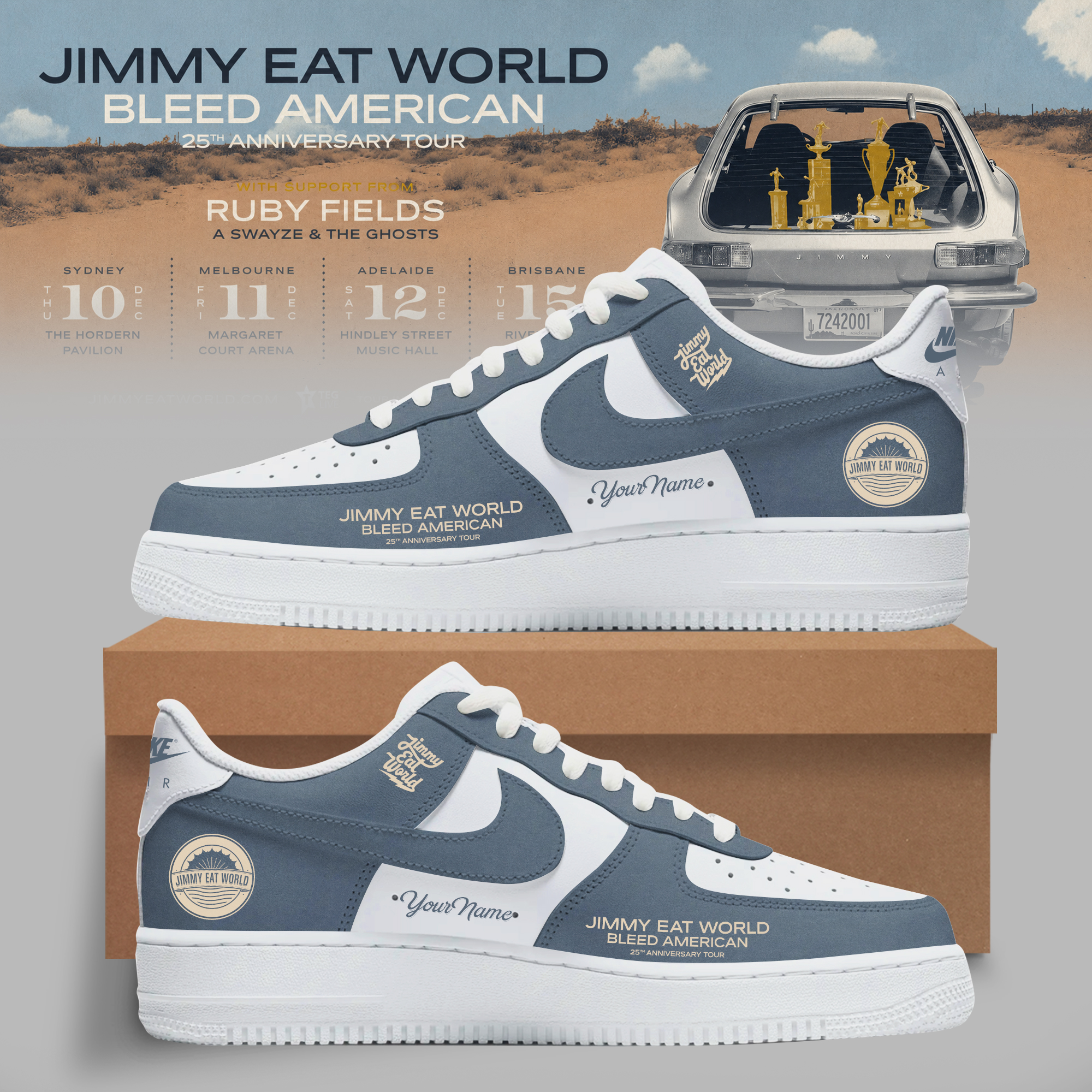 Bleed American 25th Anniversary Tour Premium 3D Custom Sneakers Music Merchandise