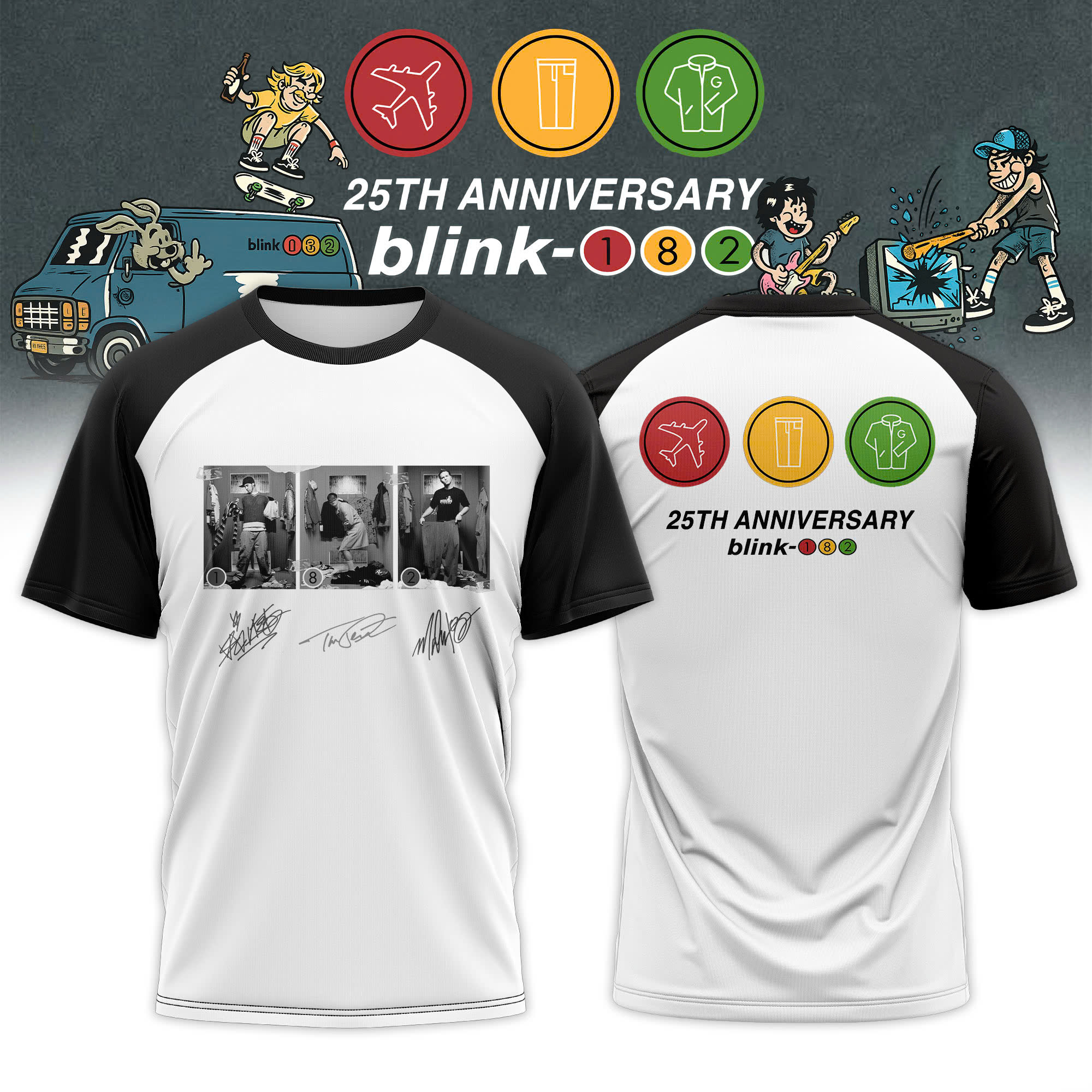 Blink 182 Twenty Fifth Anniversary Official Graphic T Shirt