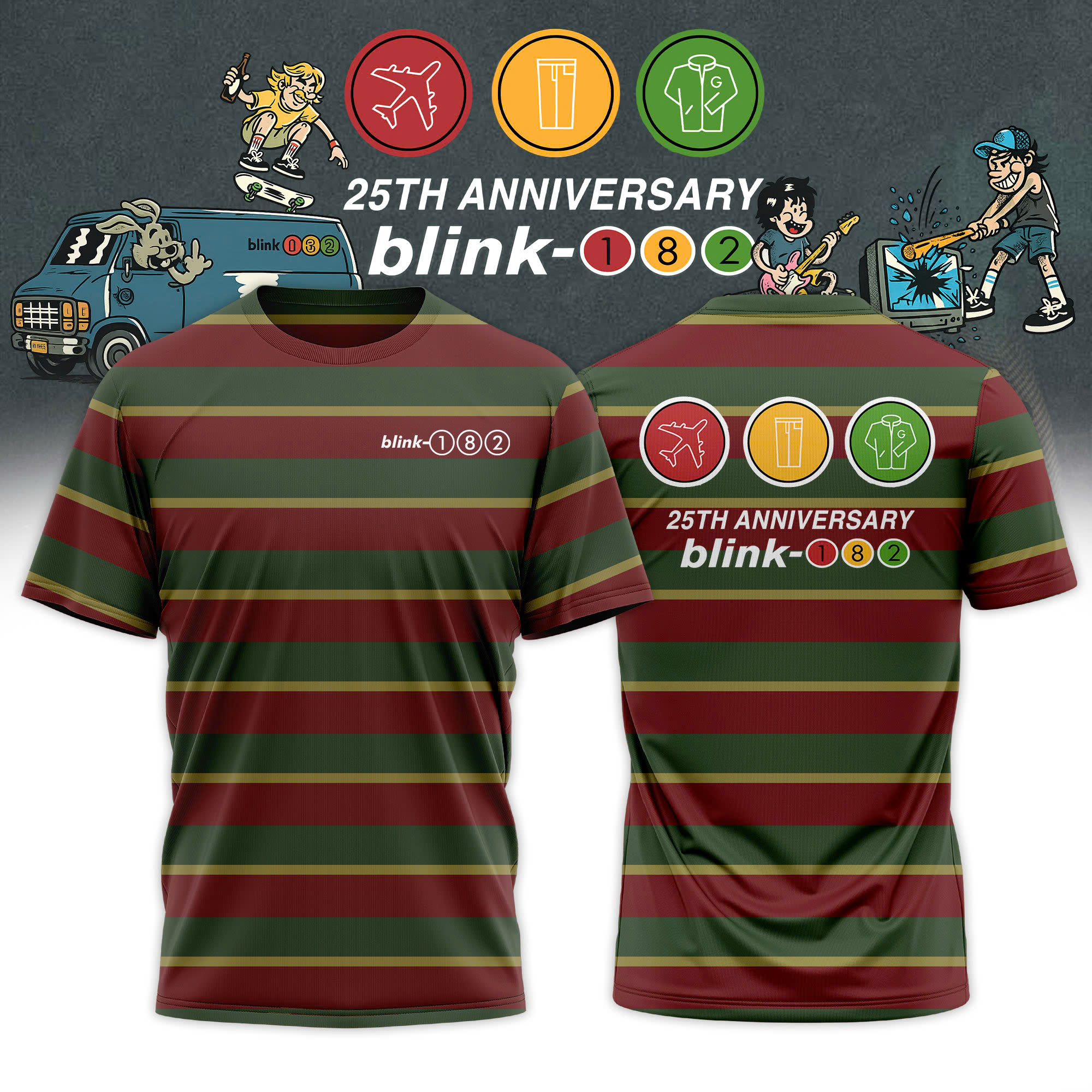 Blink 182 Twenty Fifth Anniversary Premium Concert Graphic Tee
