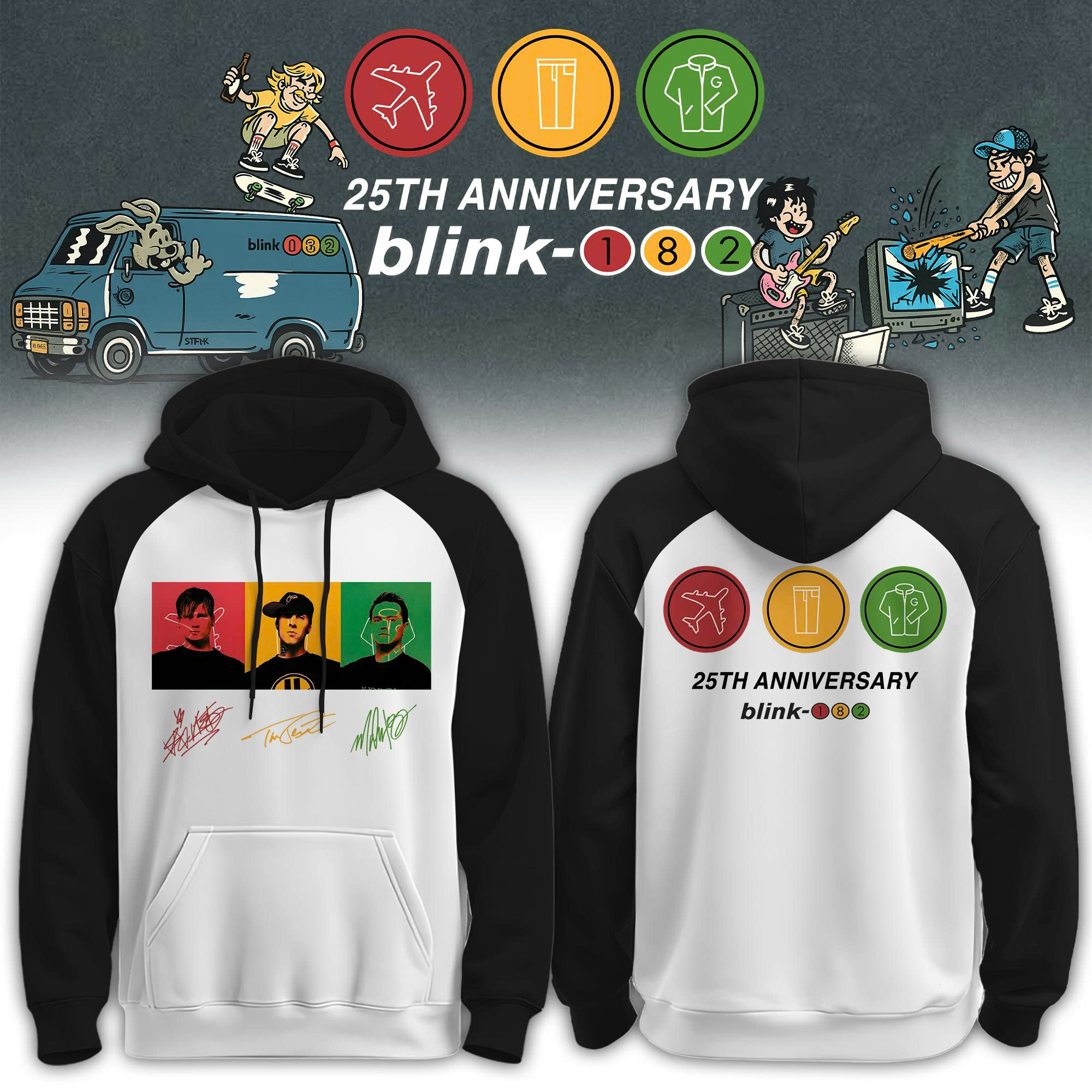 Blink 182 Twenty Fifth Anniversary Premium Fan Hoodie Merchandise