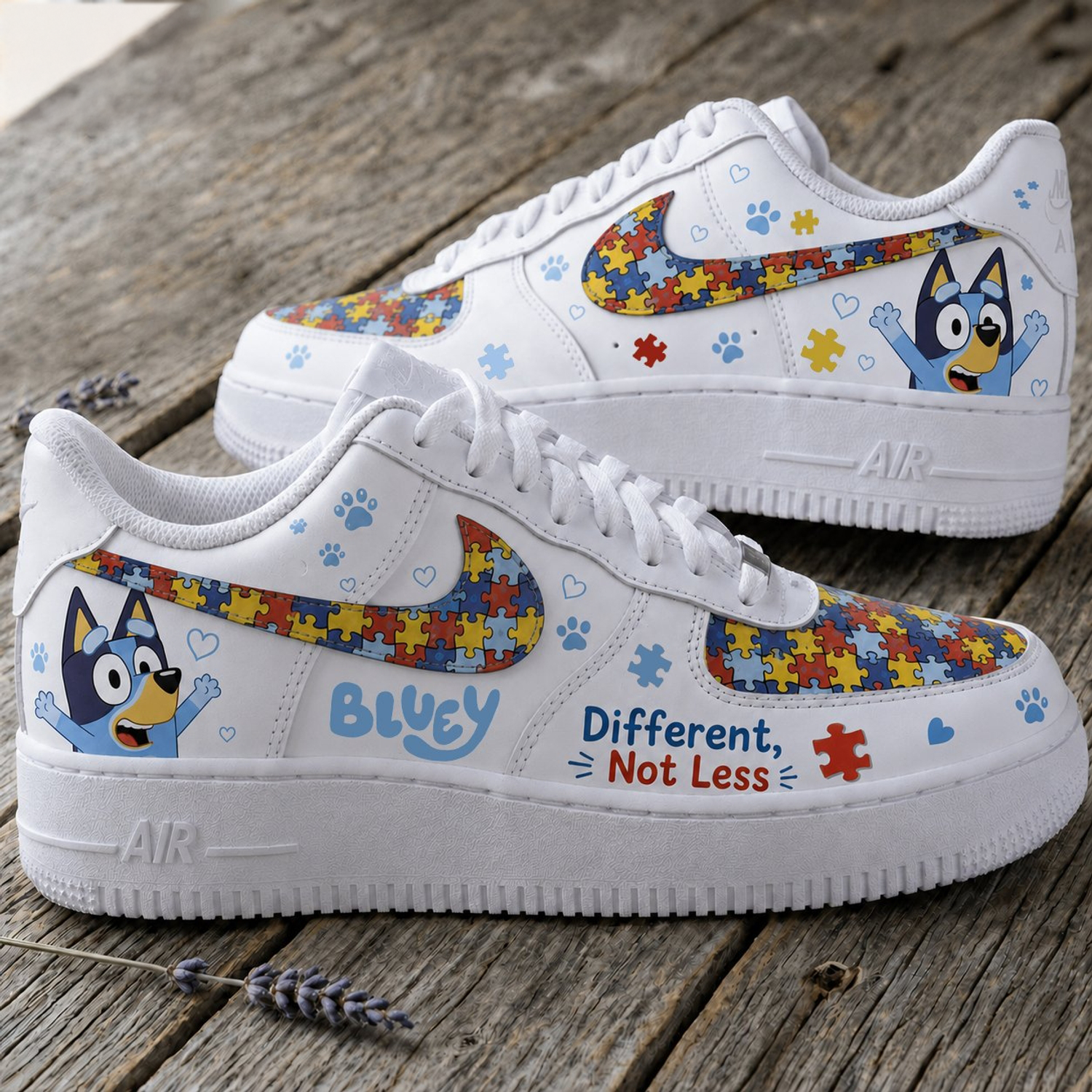 Bluey Different Not Less Autism Awareness Custom Low Top Sneakers