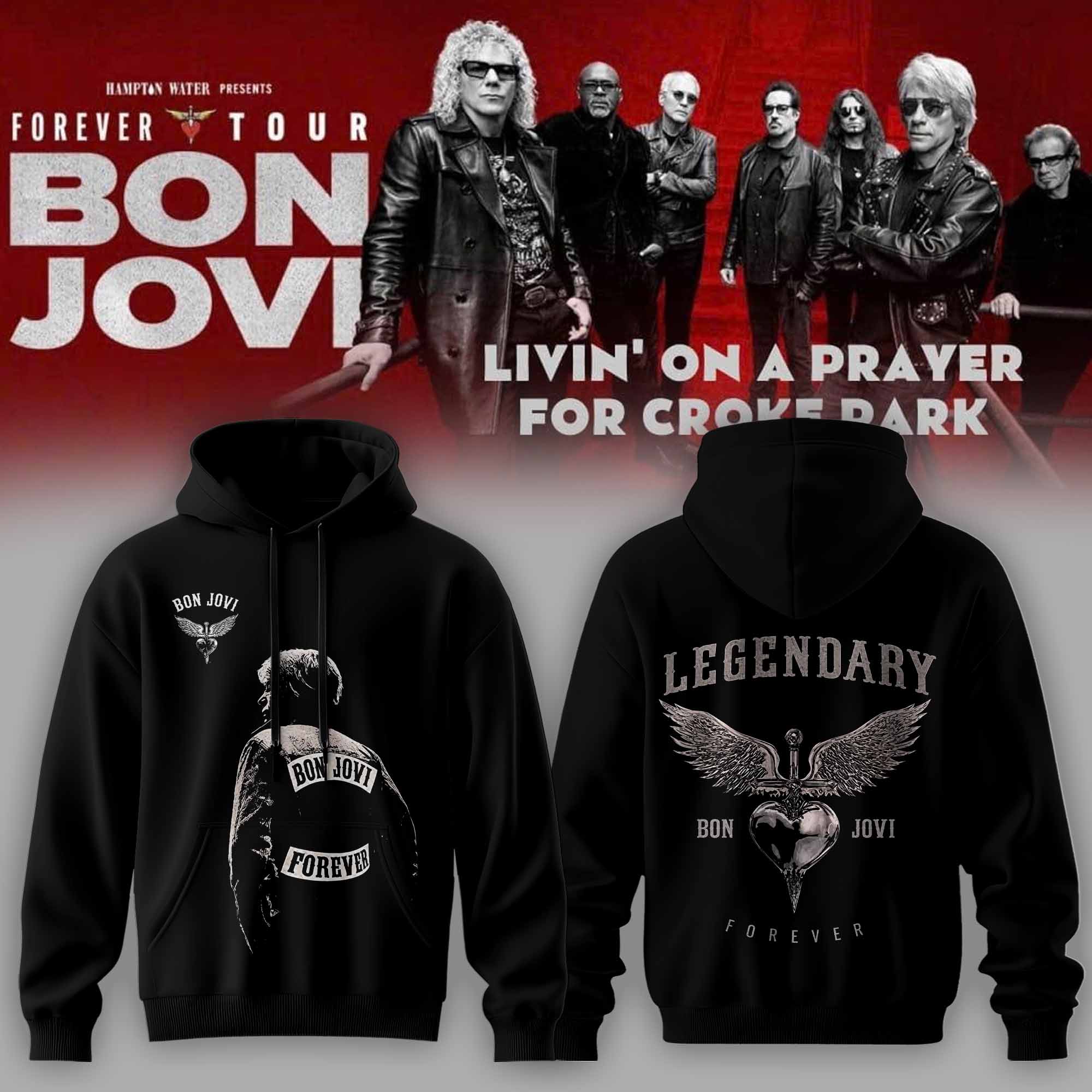 Bon Jovi Forever Tour 2026 Collector Hoodie Merchandise