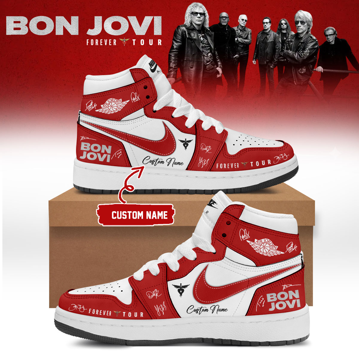 Bon Jovi Forever Tour 2026 Limited Edition Fan Signature Sneakers Collection
