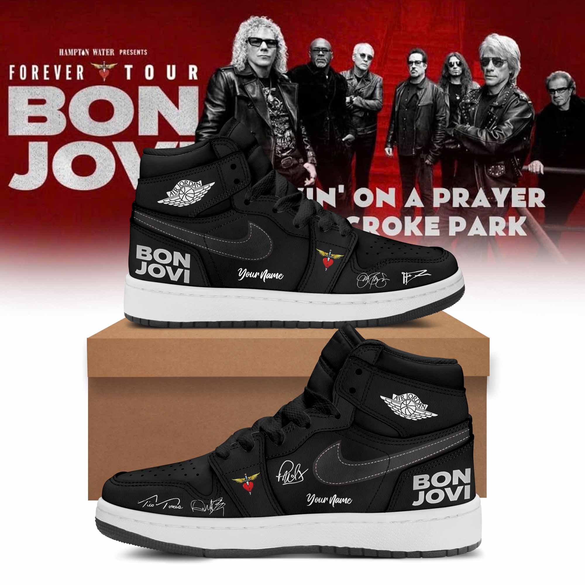 Bon Jovi Forever Tour 2026 Limited Edition Signature Sneakers Gifts For Fans