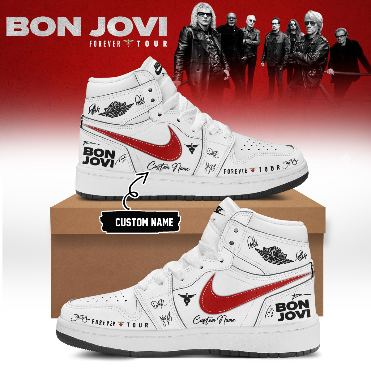 Bon Jovi Forever Tour 2026 Limited Fan Signature Sneakers