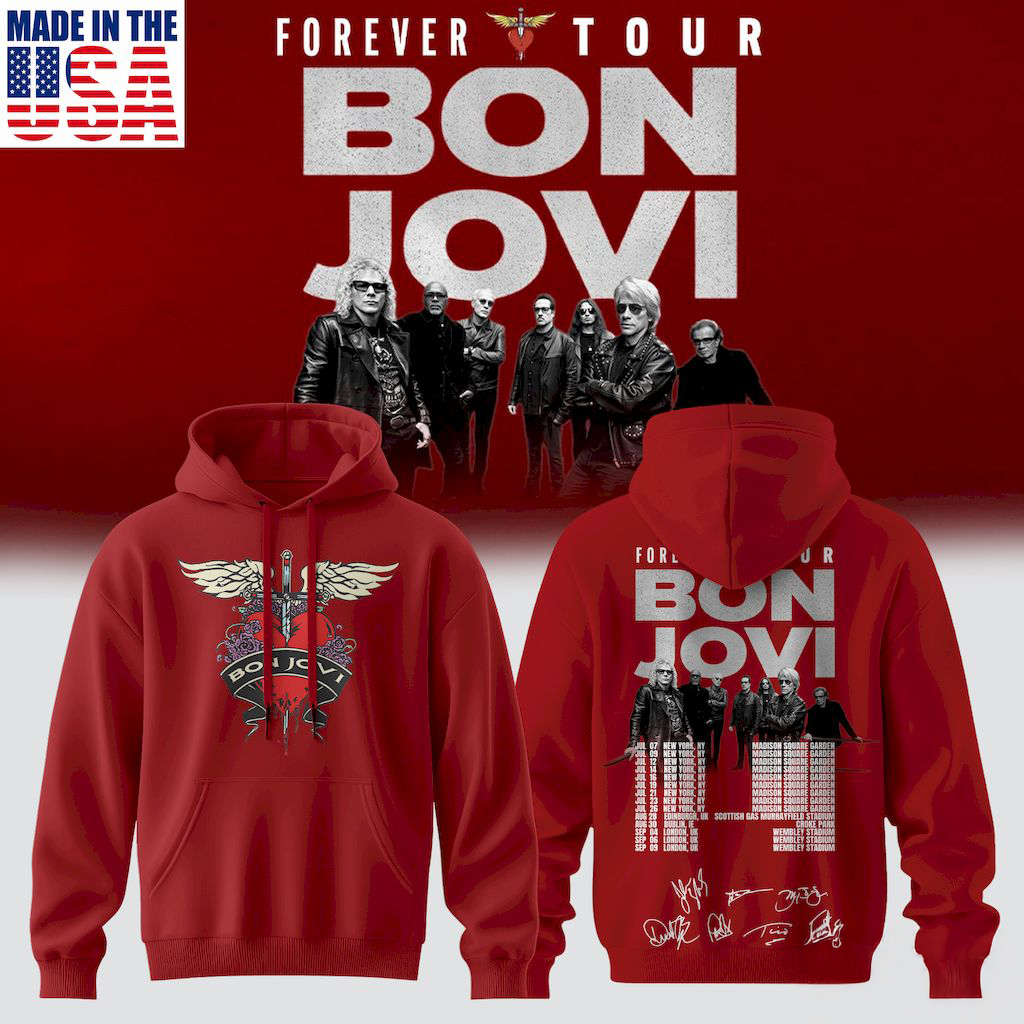 Bon Jovi Forever Tour 2026 Official Signature Hoodie Collection