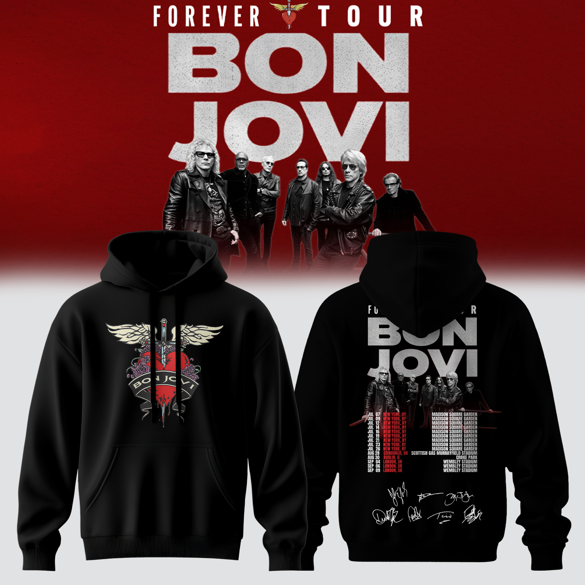 Bon Jovi Forever Tour 2026 Official Signature Hoodie Fan Collection1