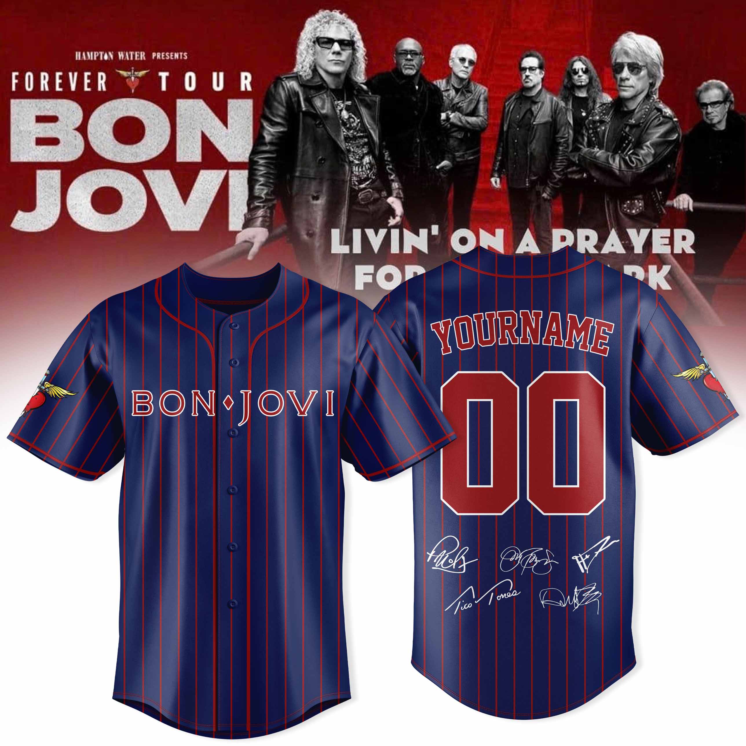 Bon Jovi Forever Tour 2026 Premium Baseball Jersey Collection