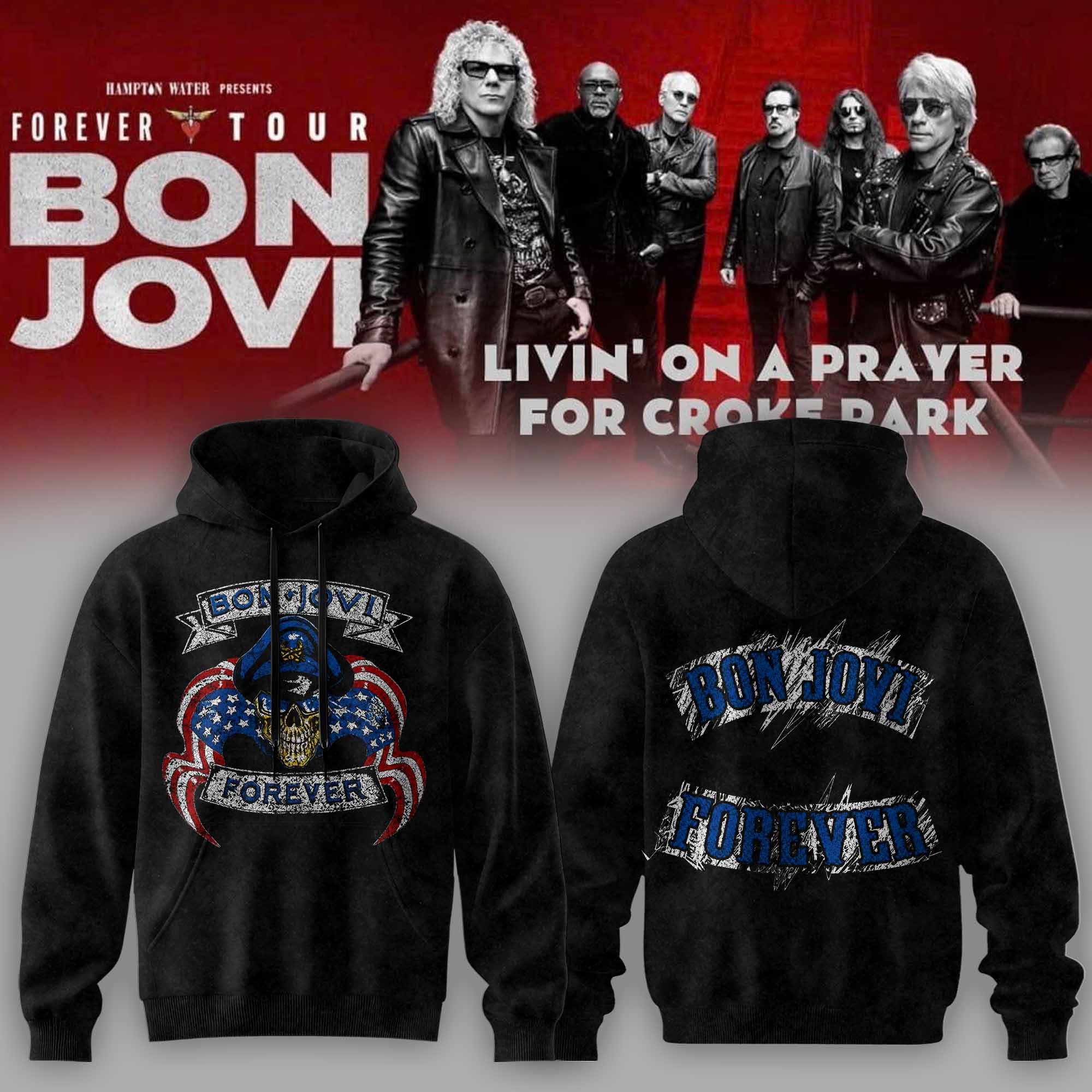 Bon Jovi Forever Tour 2026 Premium Fan Hoodie Edition