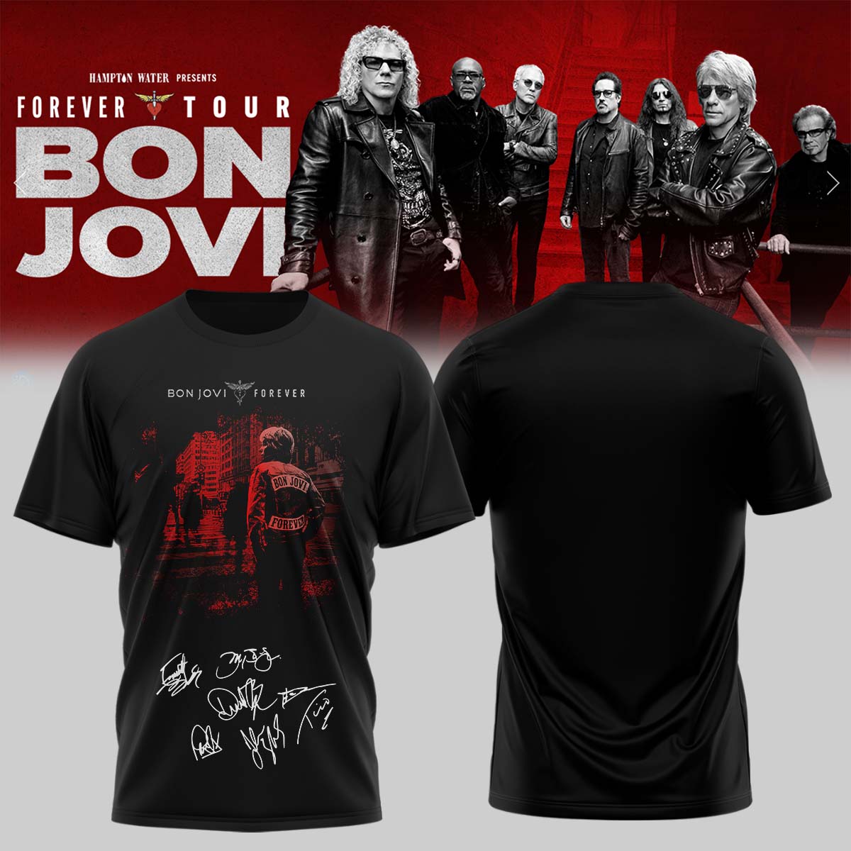 Bon Jovi Forever Tour Signature Collection Collector Graphic T Shirt