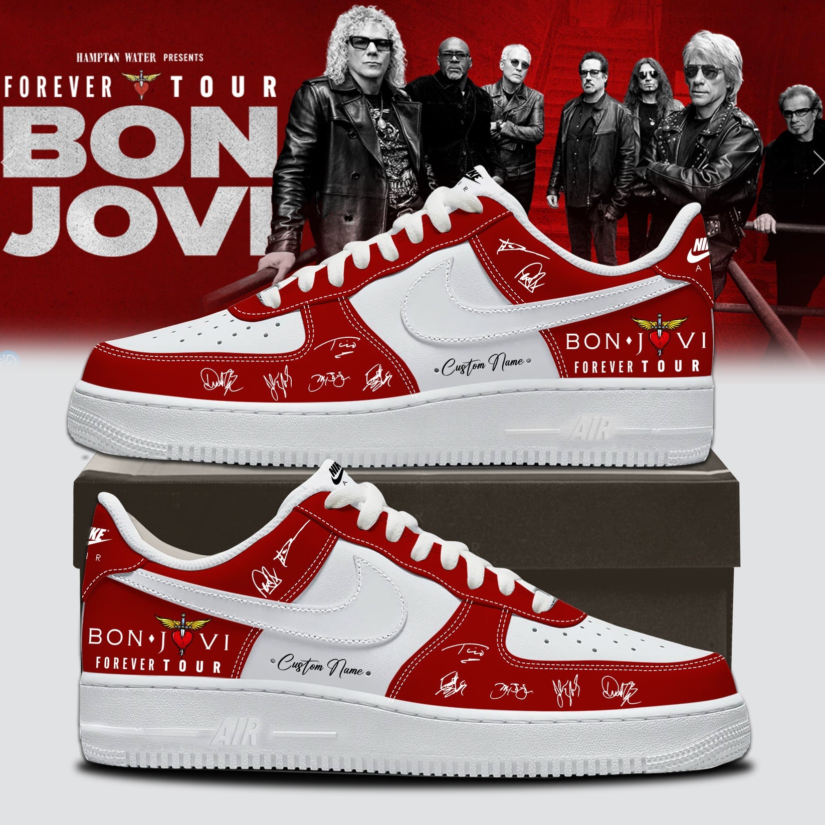 Bon Jovi Forever Tour Signature Collection Official Signature Sneakers