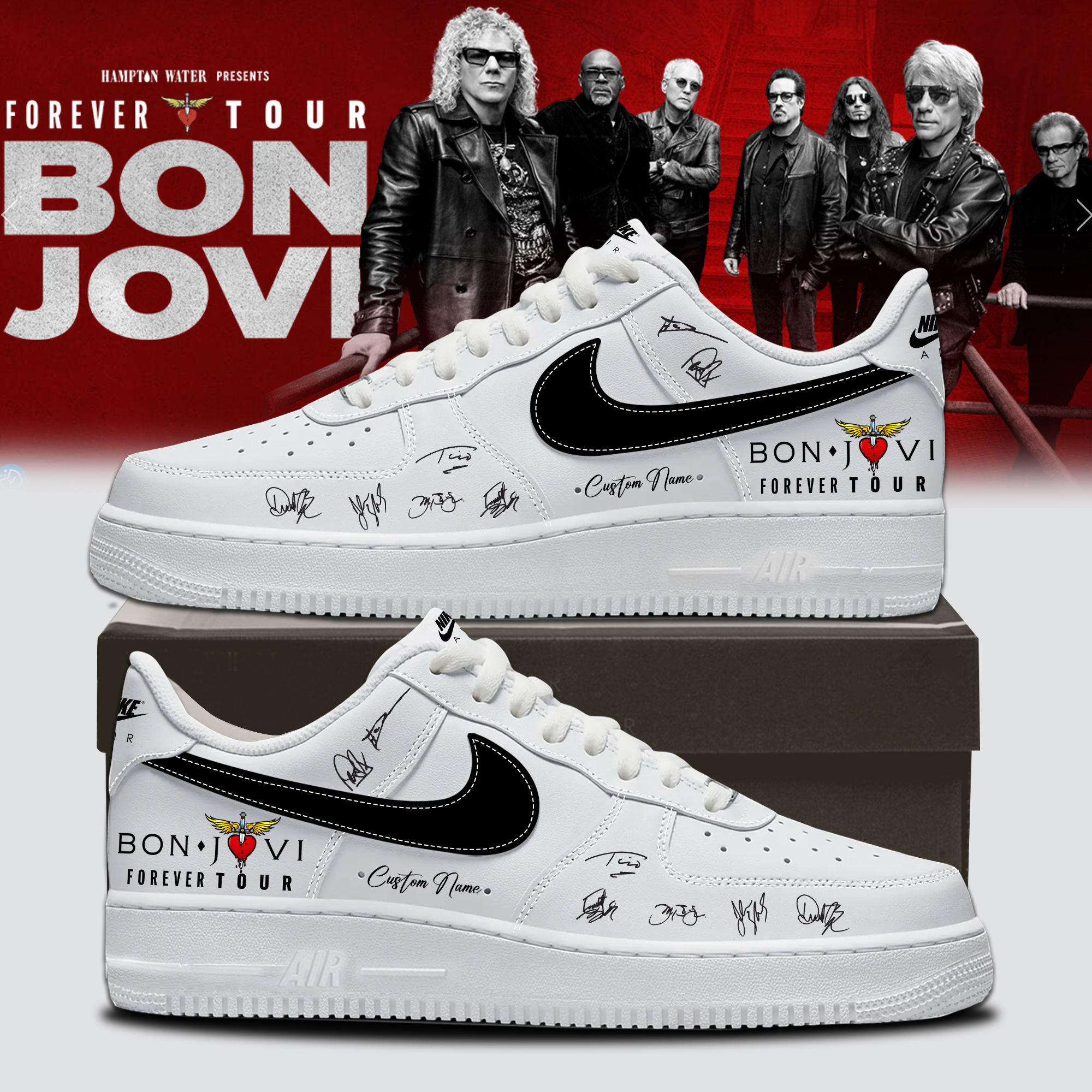 Bon Jovi Forever Tour Signature Collection Premium Fan Sneakers Edition