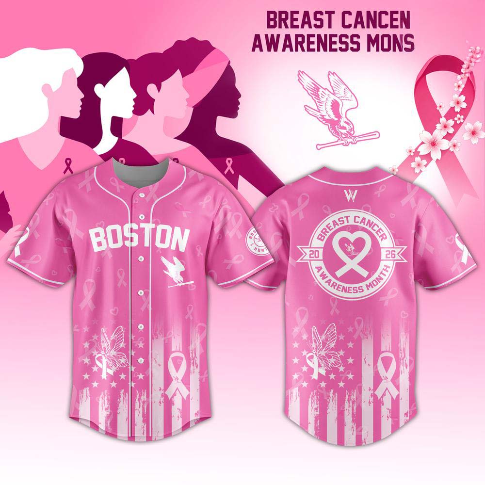 Boston Hunters Breast Cancer Awareness Month 2026 Baseball Jersey Fan Apparel 2 - Unicasport Boston Hunters Breast Cancer Awareness Month 2026 Baseball Jersey Fan Apparel