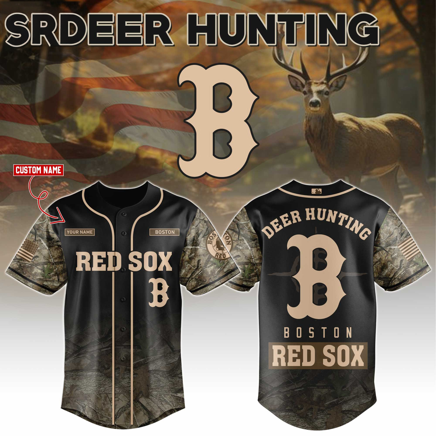 Boston Red Sox Deer Hunting Limited Edition Baseball Jersey