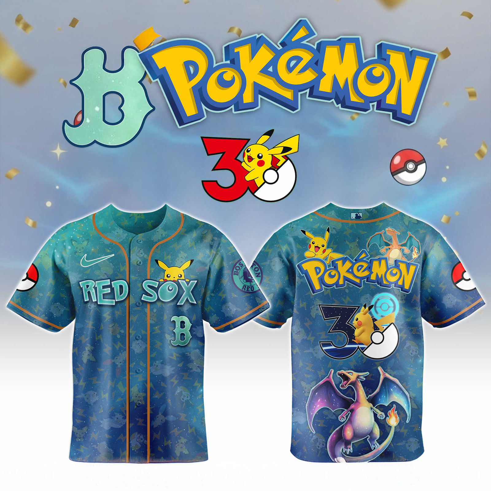 Boston Red Sox Pokemon Day Limited Baseball Jersey Collector Edition