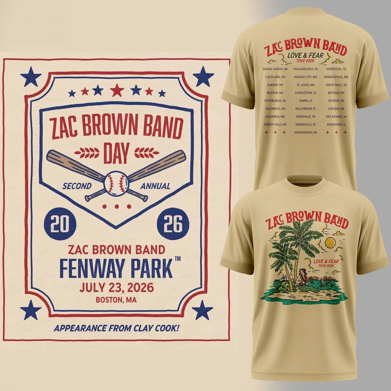 Boston Red Sox Zac Brown Band Fenway Park Limited Edition Graphic T Shirt