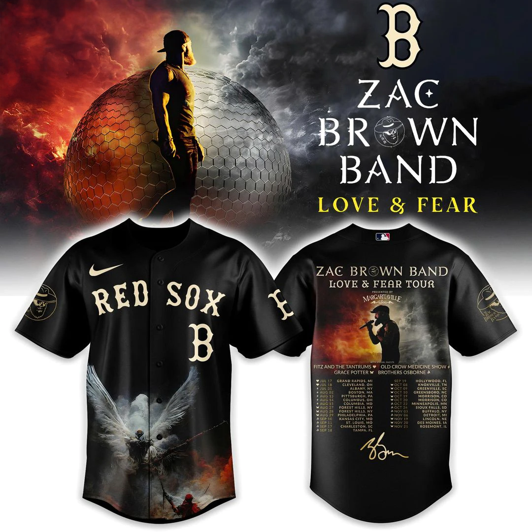 Boston Red Sox x Zac Brown Band Love Fear Edition Baseball Jersey