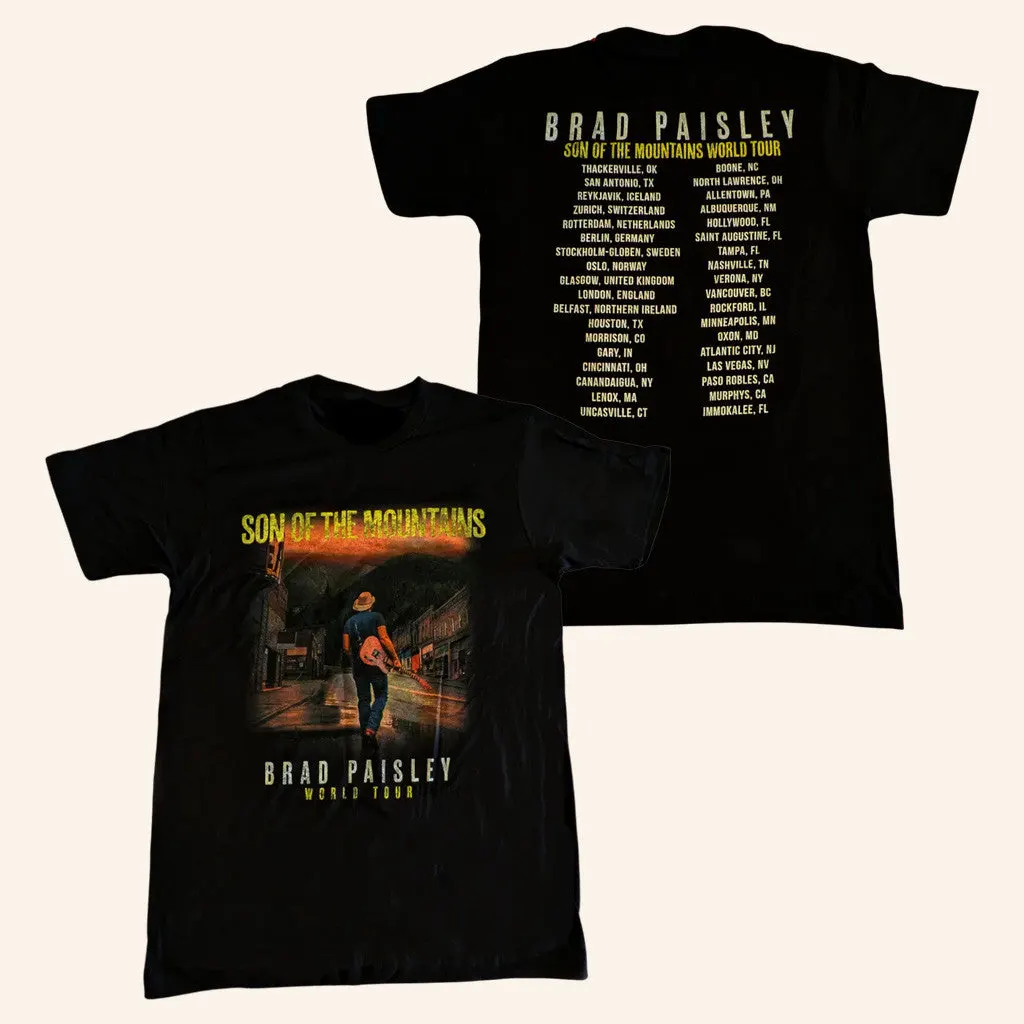 Brad Paisley Merch Tour 2025 Son of the Mountains World Tour TShirt Presents For Music Lovers