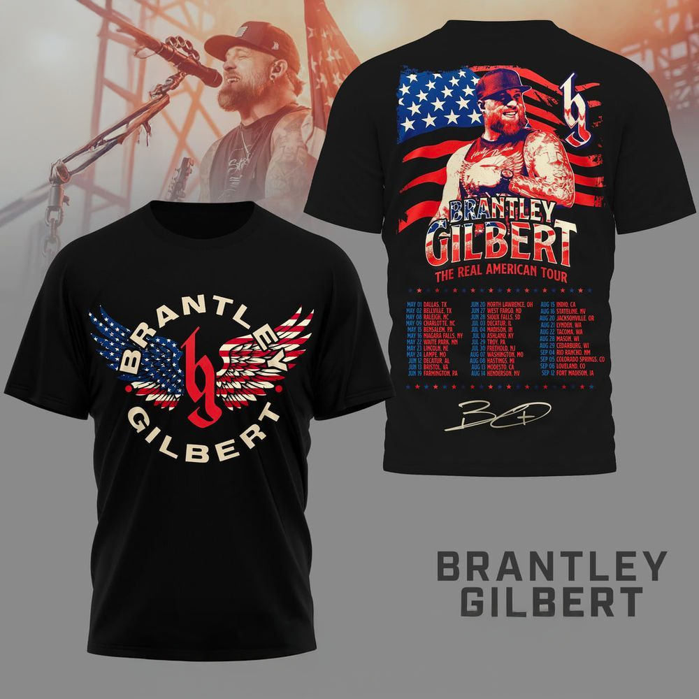 Brantley Gilbert The Real American Tour TShirt