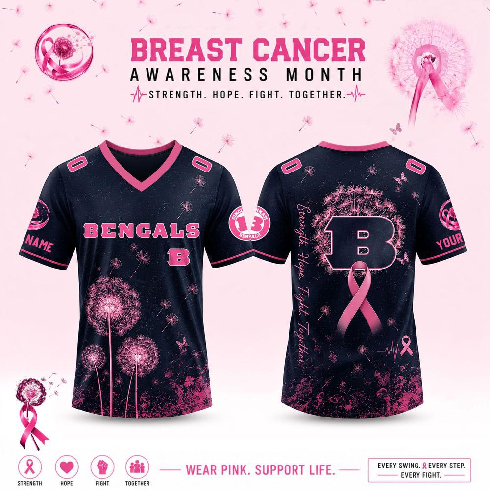 Breast Cancer Awareness Personalized Football Jersey Dandelion Hope Design 1 - Unicasport Breast Cancer Awareness Personalized Football Jersey Dandelion Hope Design