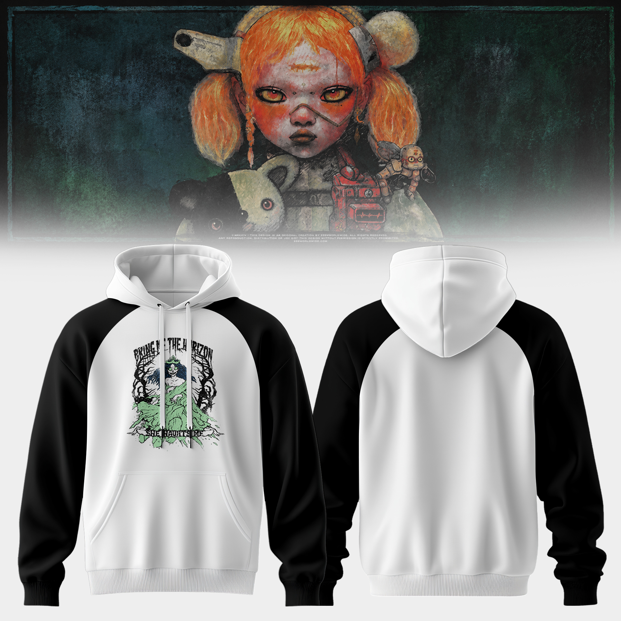 Bring Me The Horizon Official Inspired Collection Signature Baseball Hoodie