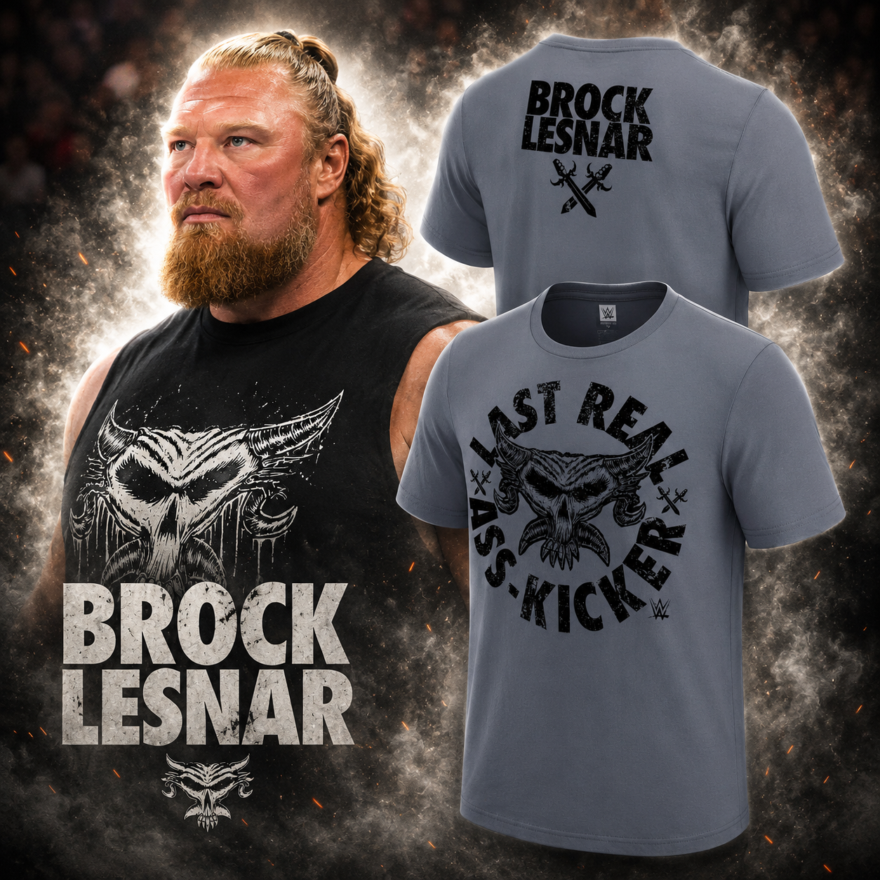 Brock Lesnar FAF5 Graphic T Shirt Black Distressed Wrestling Inspired Fan Merchandise Gift
