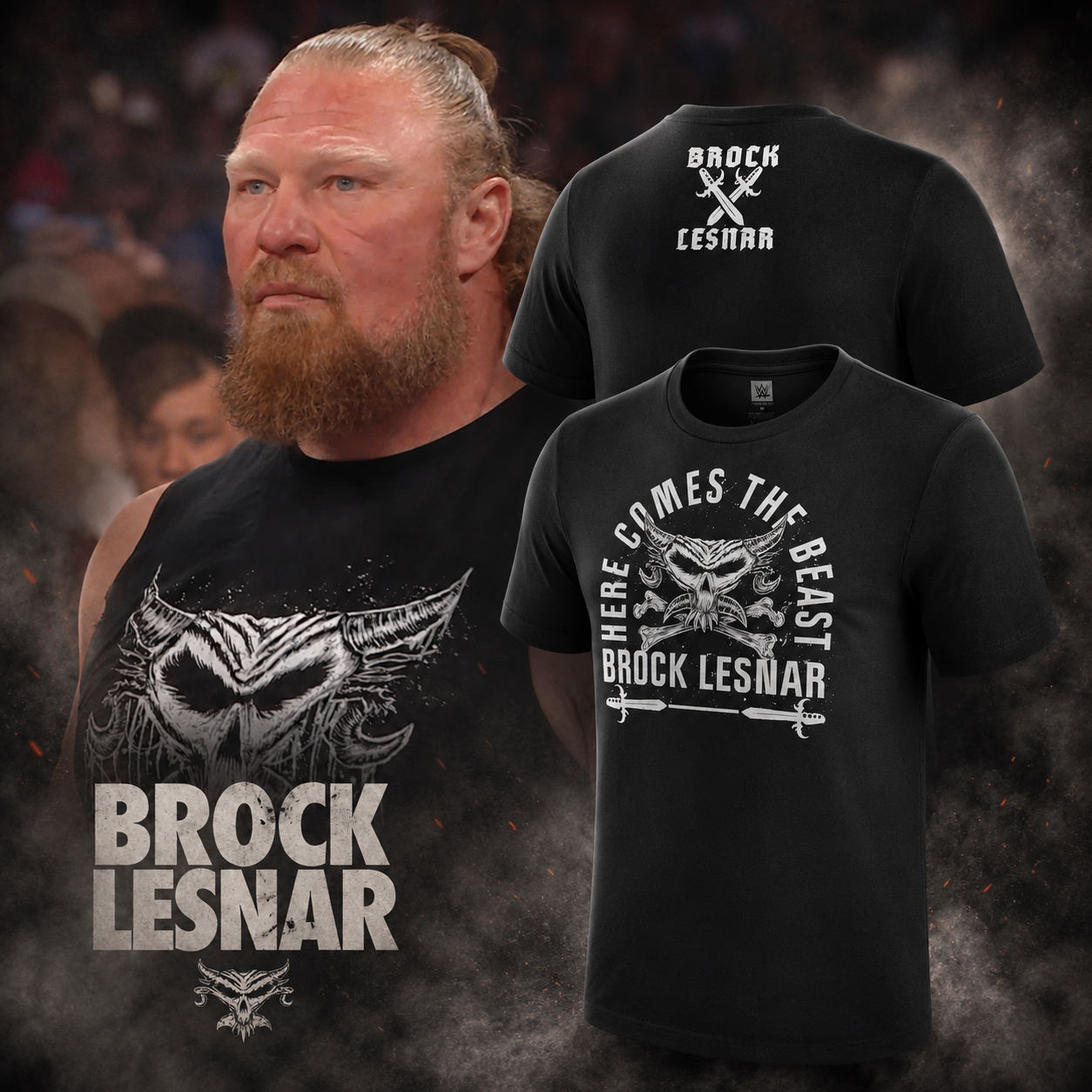 Brock Lesnar Here Comes The Beast Graphic T Shirt Black Vintage Wrestling Style Fan Gift