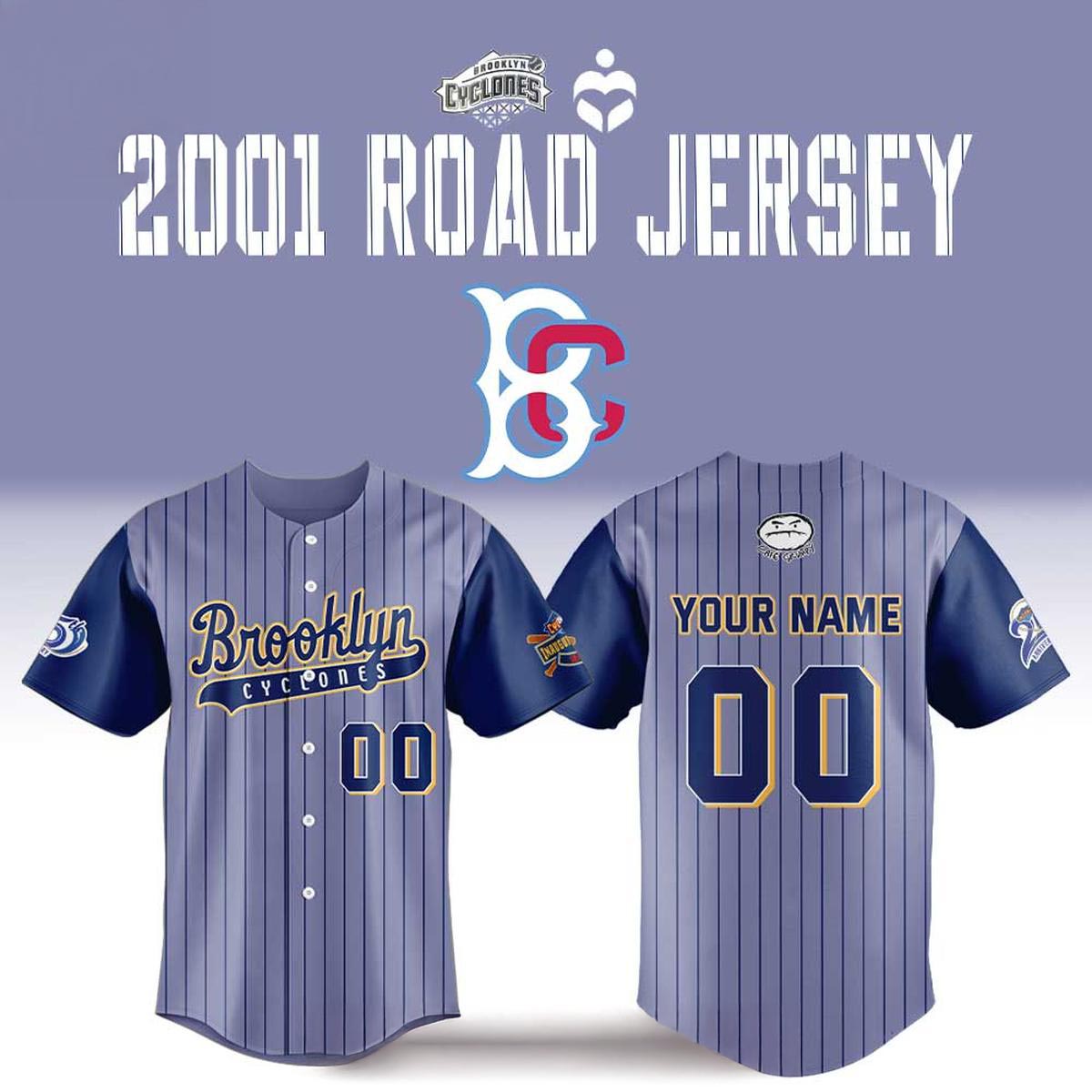 Brooklyn Cyclones 2021 2026 Road Class Stripes Personalized Custom Baseball Jersey MiLB Fan Sports Apparel 1 - Unicasport Brooklyn Cyclones 2021 2026 Road Class Stripes Personalized Custom Baseball Jersey MiLB Fan Sports Apparel
