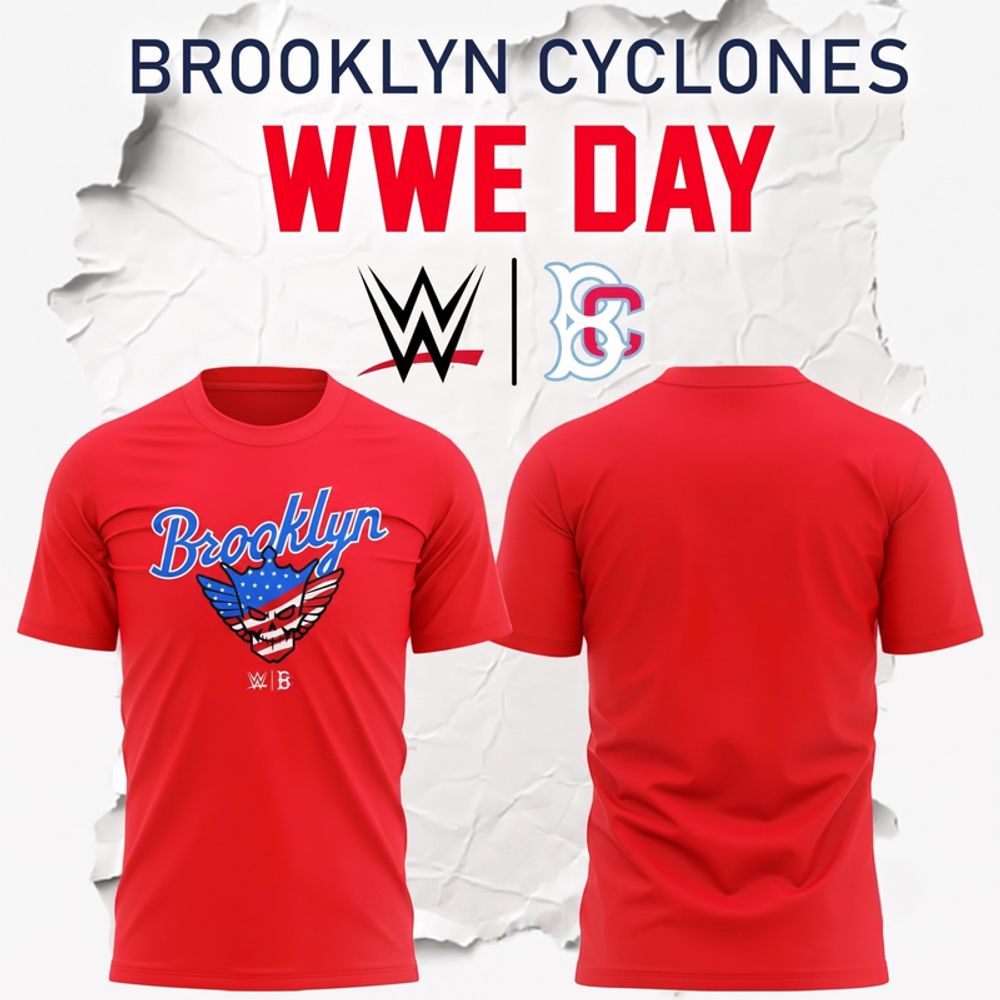 Brooklyn Cyclones 2026 WWE Day Special Red T Shirt Gifts For Fans