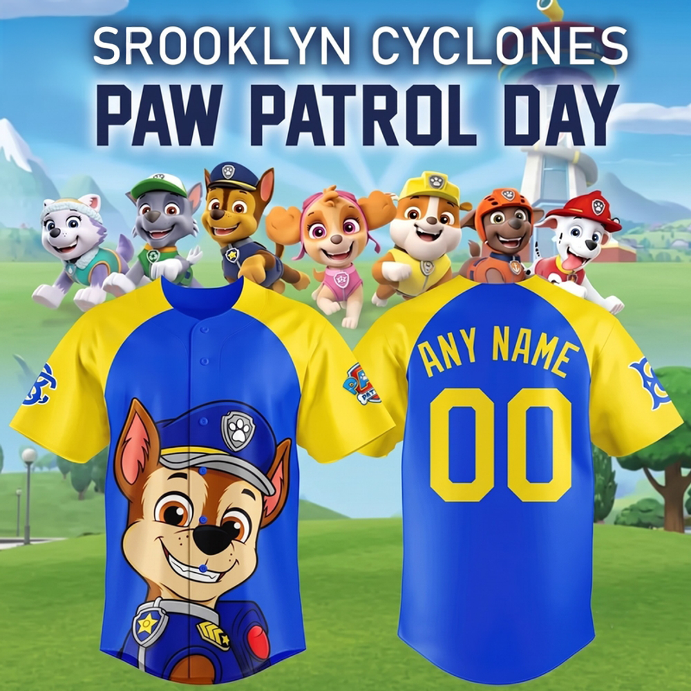 Brooklyn Cyclones Paw Patrol Day 2026 Limited Baseball Jersey
