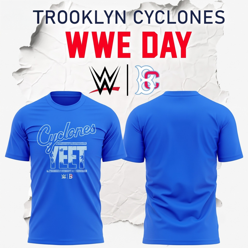 Brooklyn Cyclones WWE Day 2026 Special Blue Graphic T Shirt