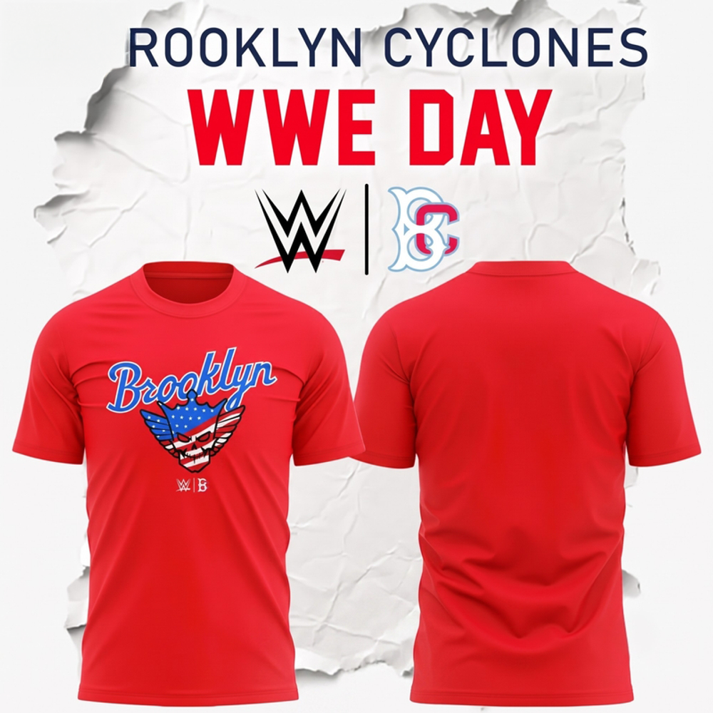 Brooklyn Cyclones WWE Day 2026 Special Red Graphic T Shirt