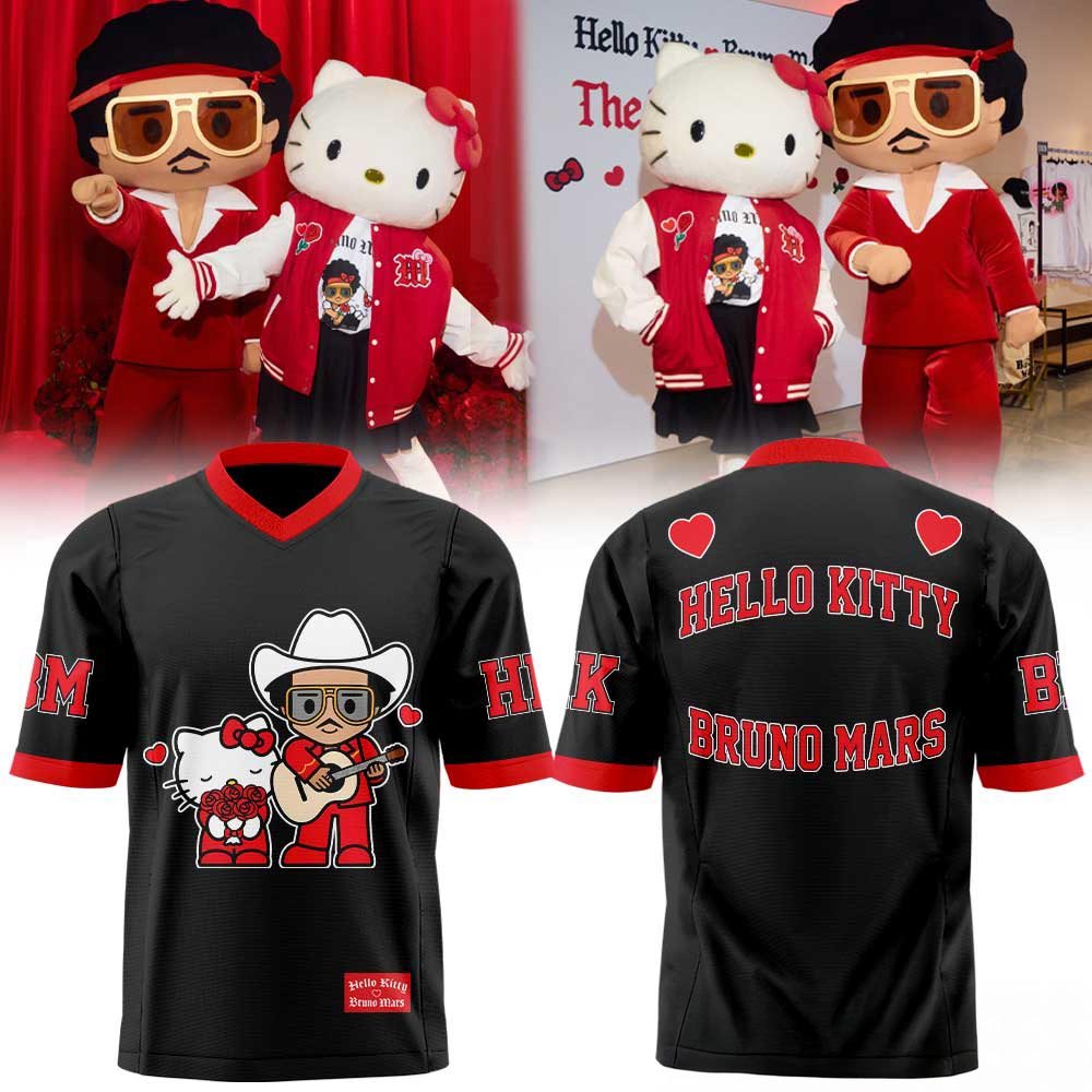 Bruno Mars Romantic Tour Hello Kitty Popup Football Jersey Concert Character Fan Gift 1 - Unicasport Bruno Mars Romantic Tour Hello Kitty Popup Football Jersey Concert Character Fan Gift