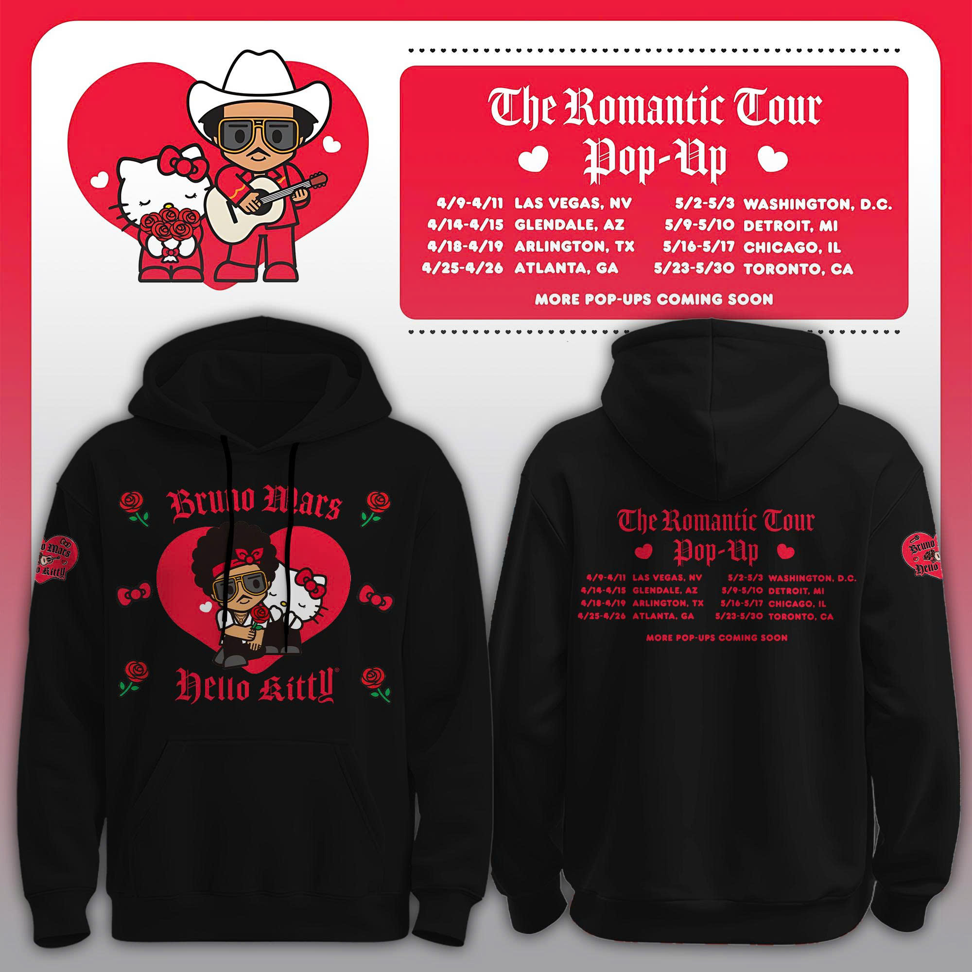 Bruno Mars x Hello Kitty The Romantic Tour Hoodie 