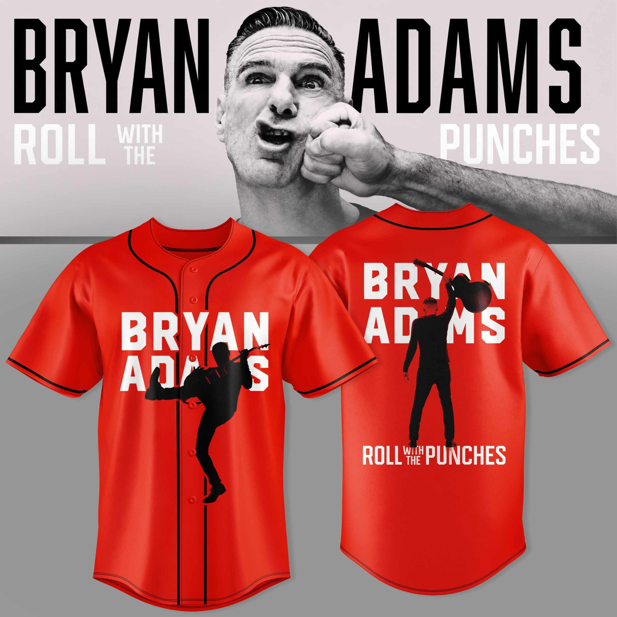 Bryan Adams Roll With The Punches Tour Collector Baseball Jersey