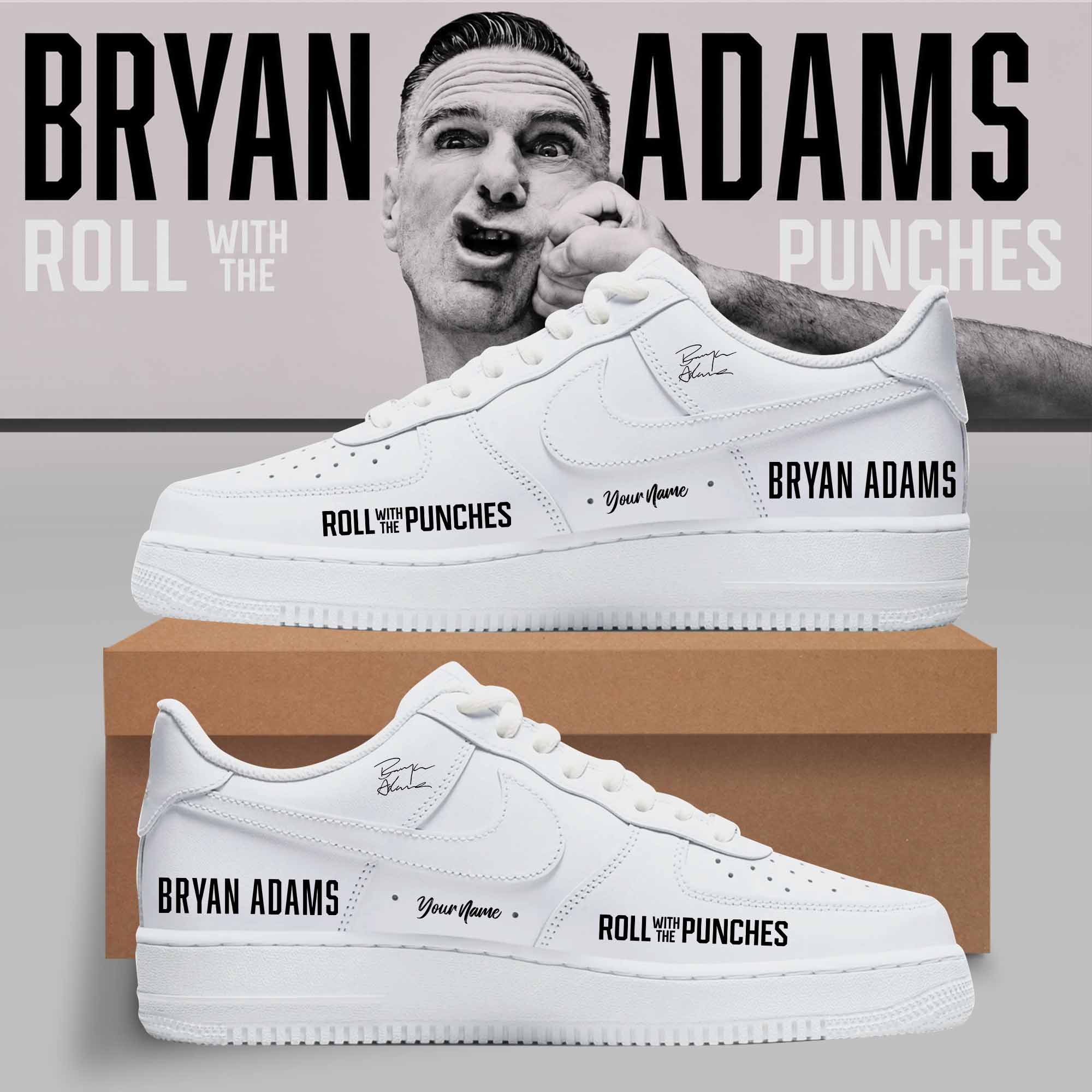 Bryan Adams Roll With The Punches Tour Custom High Top Sneakers