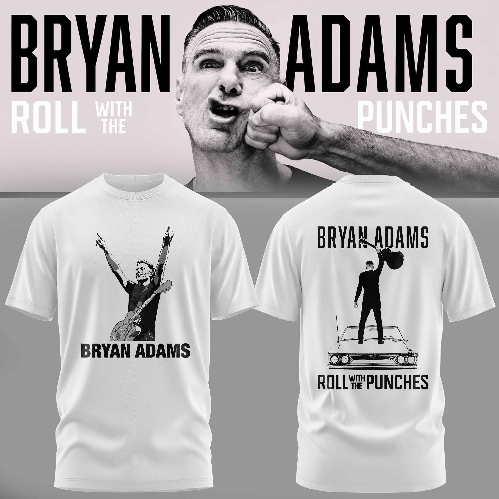 Bryan Adams Roll With The Punches Tour Premium Concert Graphic Tee