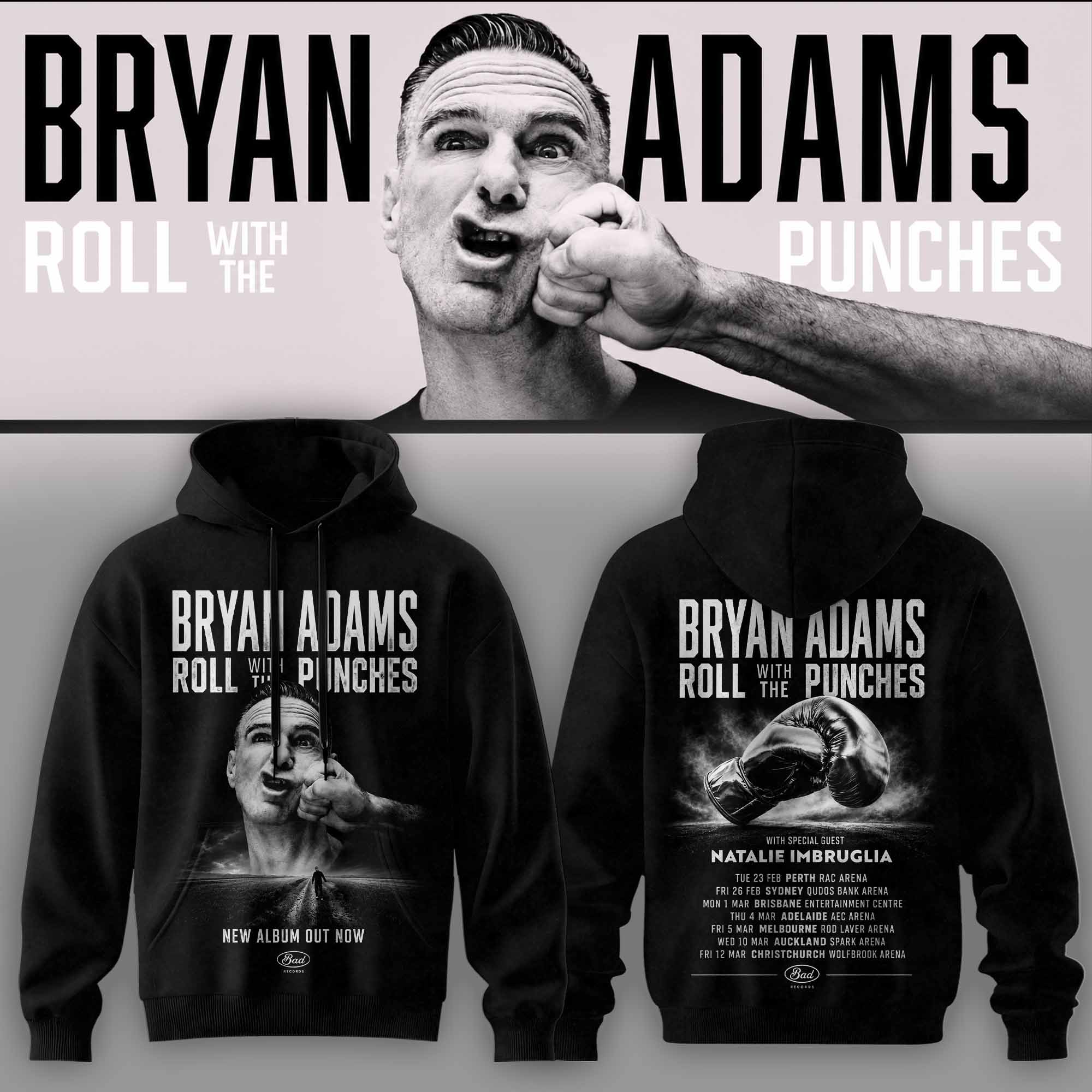 Bryan Adams Roll With The Punches Tour Signature Fan Hoodie