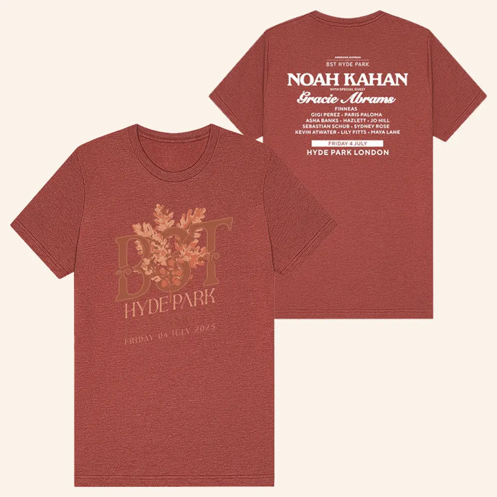 Bst Hyde Park Merch BST Hyde Park Noah Kahan 2025 Event TShirt Gifts For Him