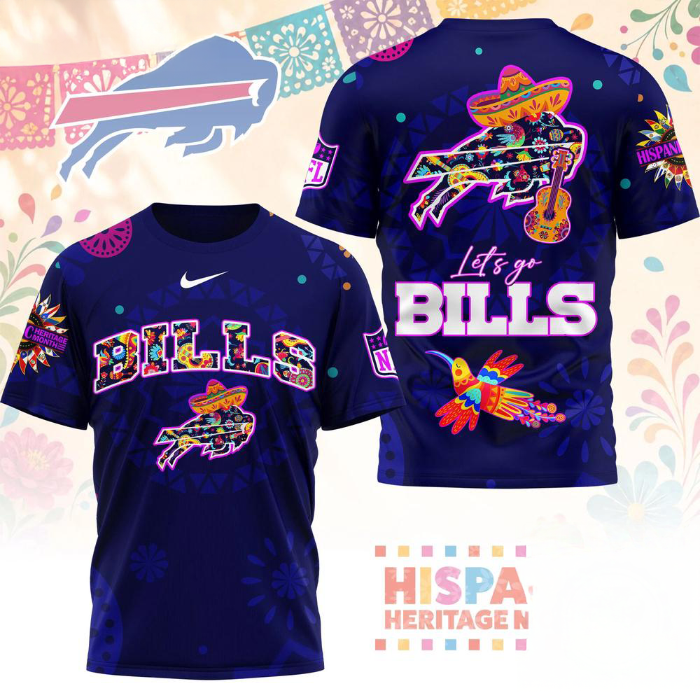 Buffalo Bills 2026 NFL Hispanic Heritage Fiesta Premium 3D Graphic T Shirt