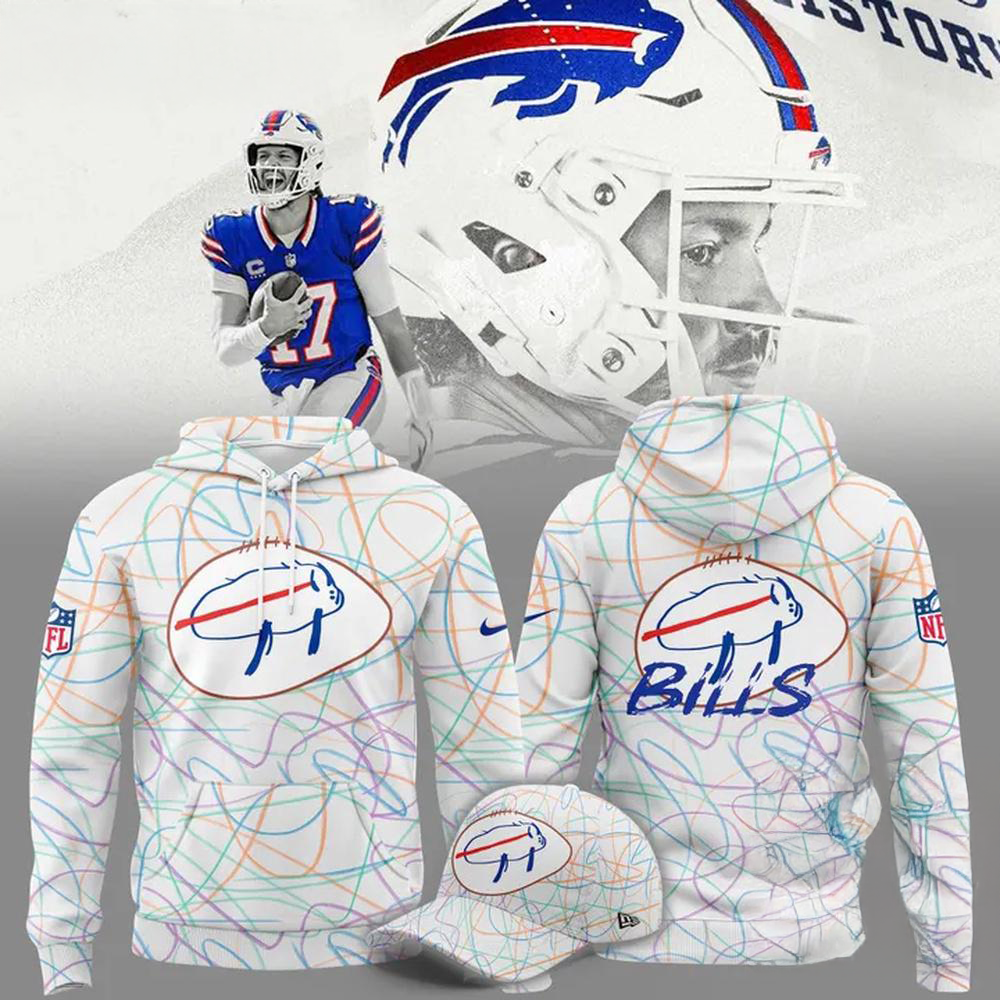 Buffalo Bills Hoodie Sesigned By Patients At BuffaloÂ’s Oishei ChildrenÂ’s Hospital