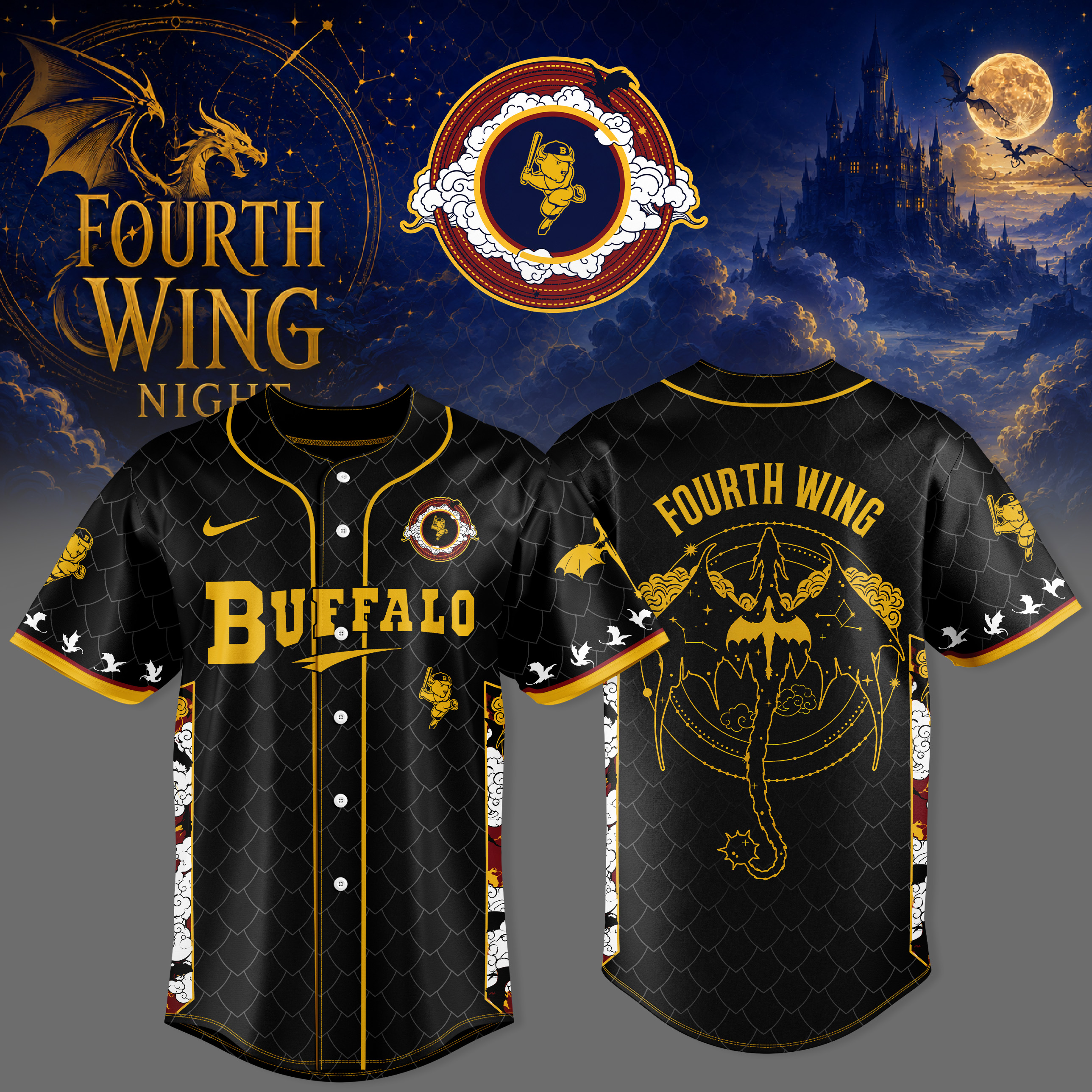 Buffalo Bisons Fourth Wing Night 2026 Premium Baseball Jersey Collection
