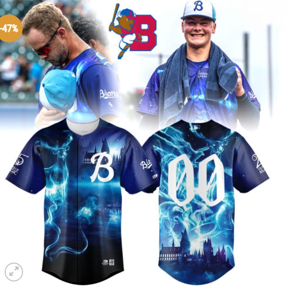 Buffalo Bisons Harry Potter Night 2026 Glowing Blue Baseball Jersey Fanwear 1 - Unicasport Buffalo Bisons Harry Potter Night 2026 Glowing Blue Baseball Jersey Fanwear