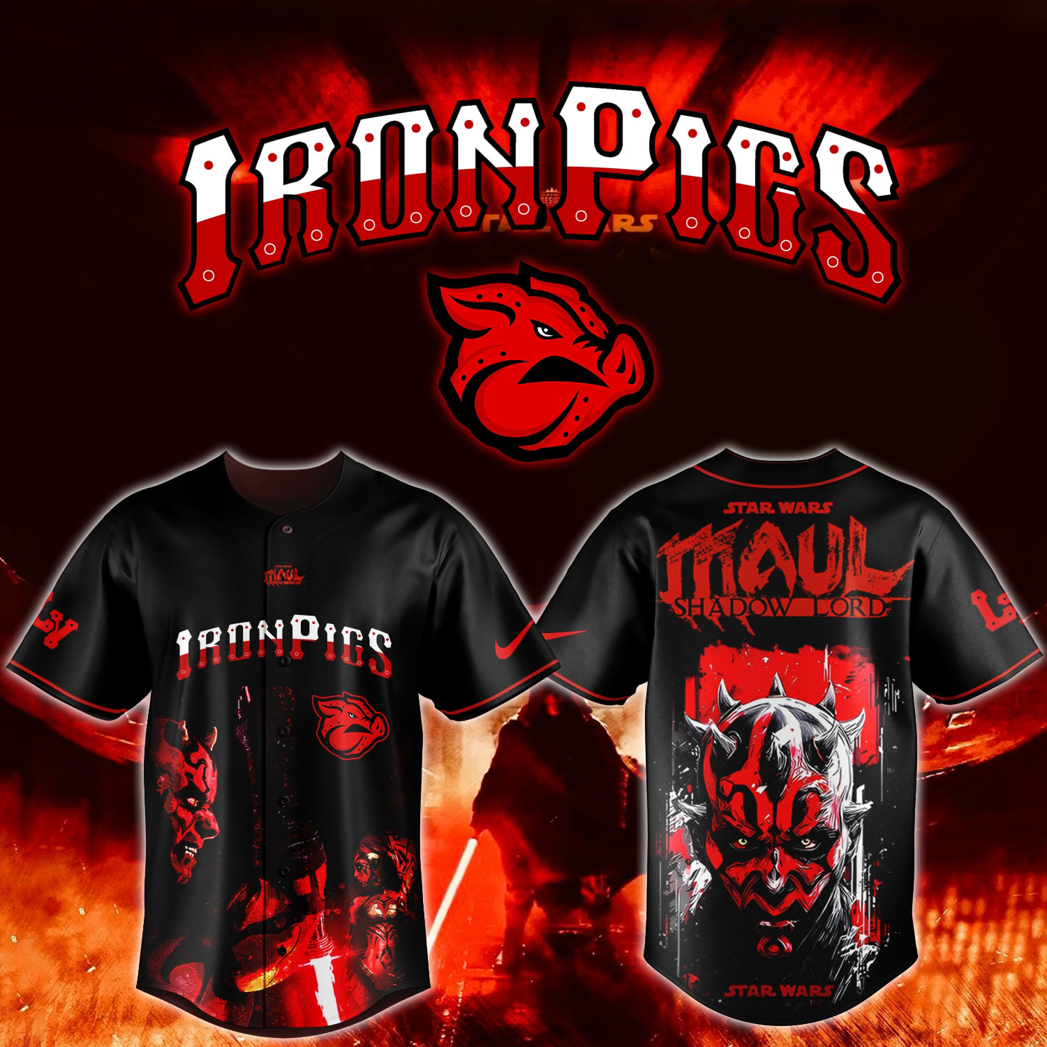 Buffalo Bisons x Star Wars Darth Maul Shadow Lord Limited Edition Baseball Jersey