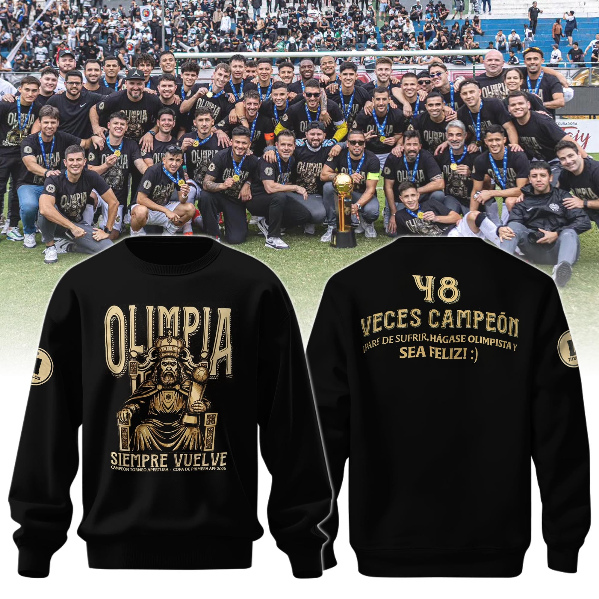 Buzo Olimpia Campeon Merch Olimpia Campeon Sweatshirt Gift For Superfans